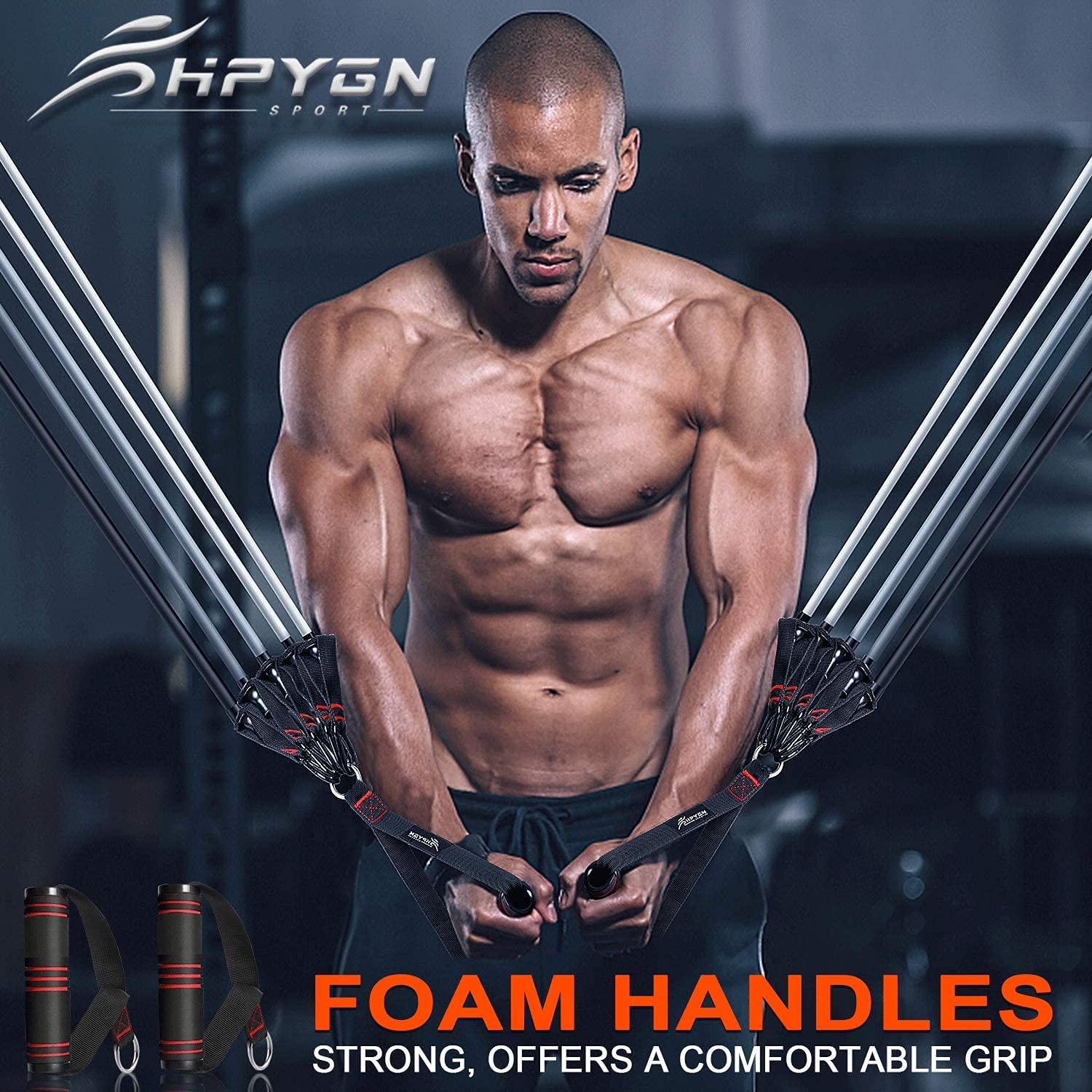 Figure 8 Resistance Band - Heavy Duty 200LB Exercise Bands for Arms, Chest, Yoga & Gym Workouts - Perfect for Strength Training, Physical Therapy & Home Fitness