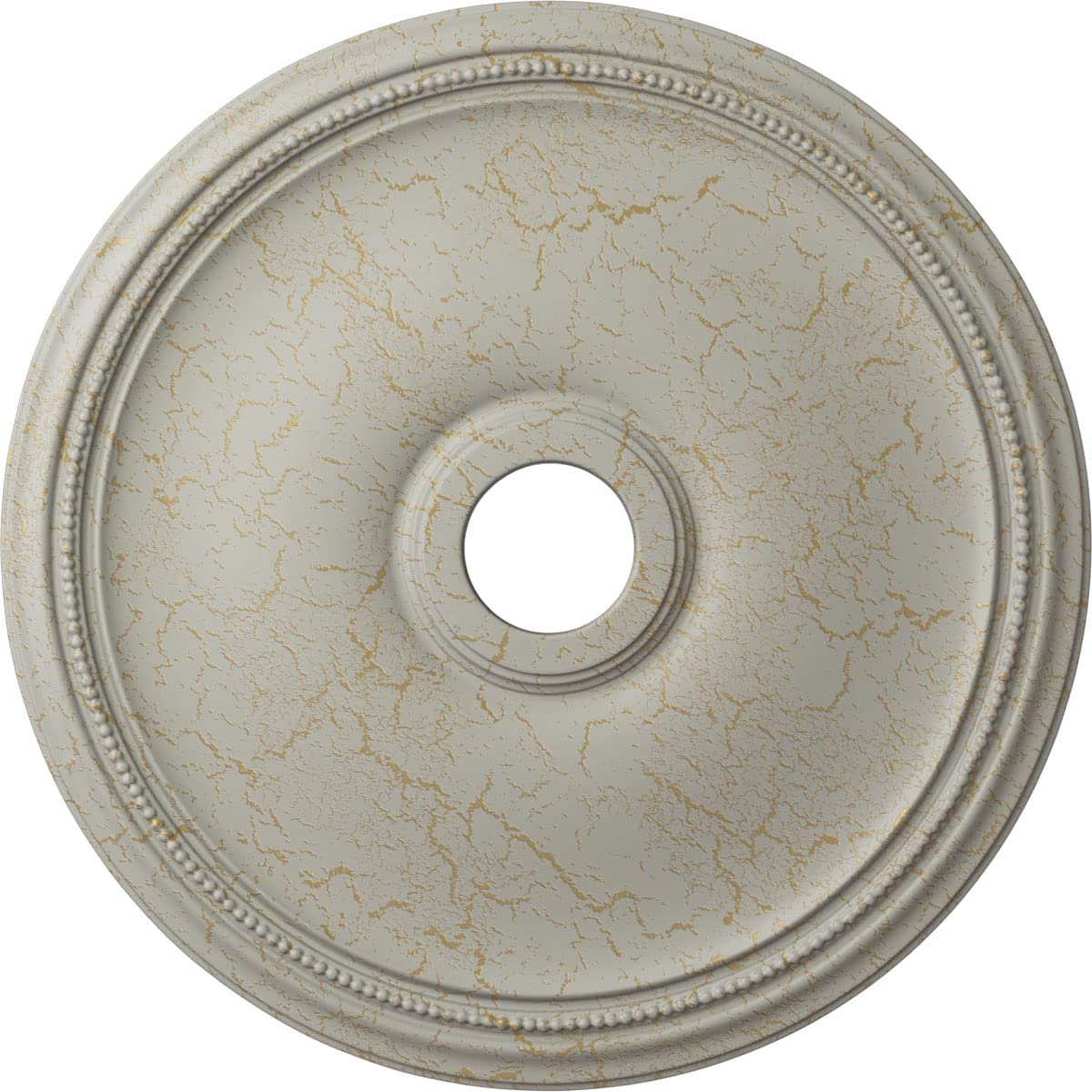 Ekena Millwork CM24THPCC Theia Ceiling Medallion - 24 Inch Round Decorative Ceiling Medallion, Hand-Painted Pot of Cream Crackle Finish, 3 5/8