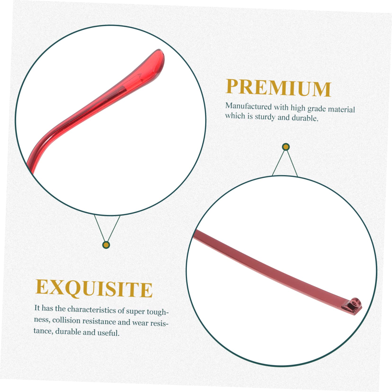 3 Pairs Metal Glasses Repair Kit - Glasses Arm Legs & Temple Replacement Parts for Sunglasses, Myopic Frames & Shot Glasses | Durable Eyewear Accessories for Home, Office & Travel Use