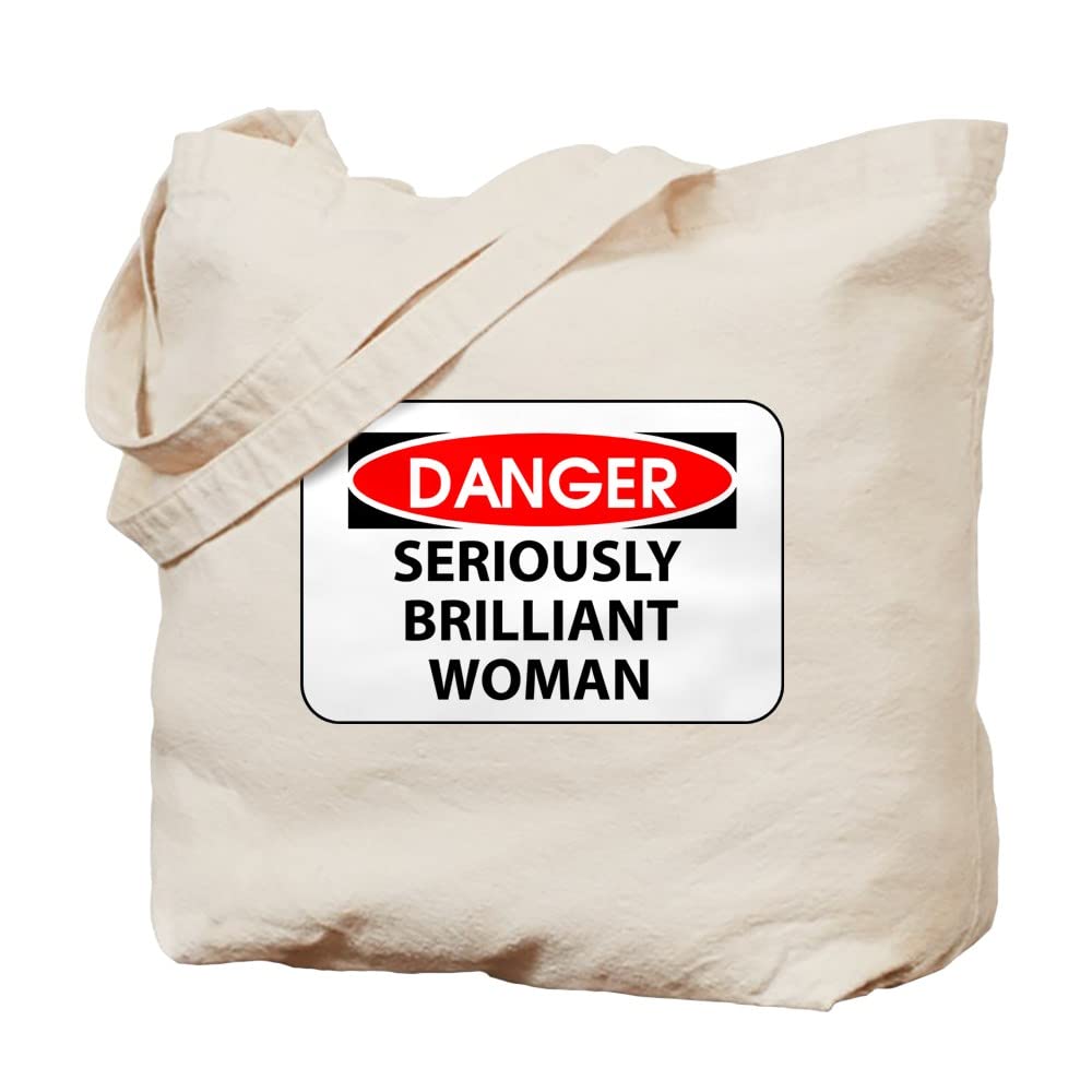 Seriously Brilliant Woman Tote Bag - Natural Canvas Reusable Shopping Bag for Women - Perfect for Groceries, Work, Beach & Everyday Use