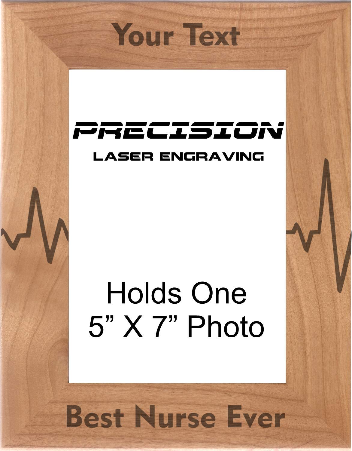 Custom Nurse Gift - Heartbeat Engraved Wood Frame for Medical Professionals