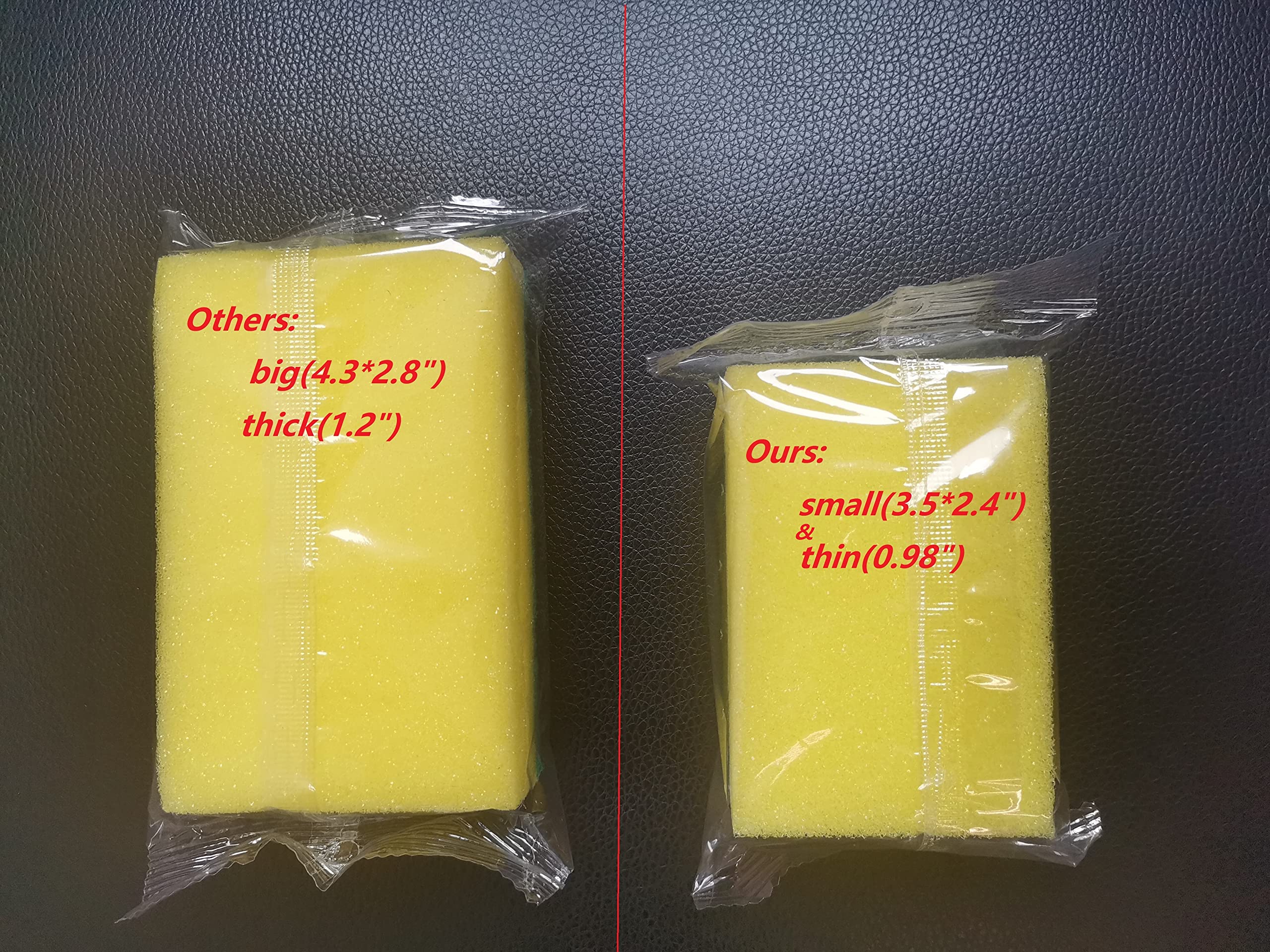 670 Pack Individually Wrapped Kitchen Sponges - Non-Scratch Dishwashing Scrubbers for Sink Cleaning (0.98inch/2.5cm Thin) | Bulk Case of Small Mini Sponges | Perfect for Daily Dish Washing, Counter Cleaning & Household Chores