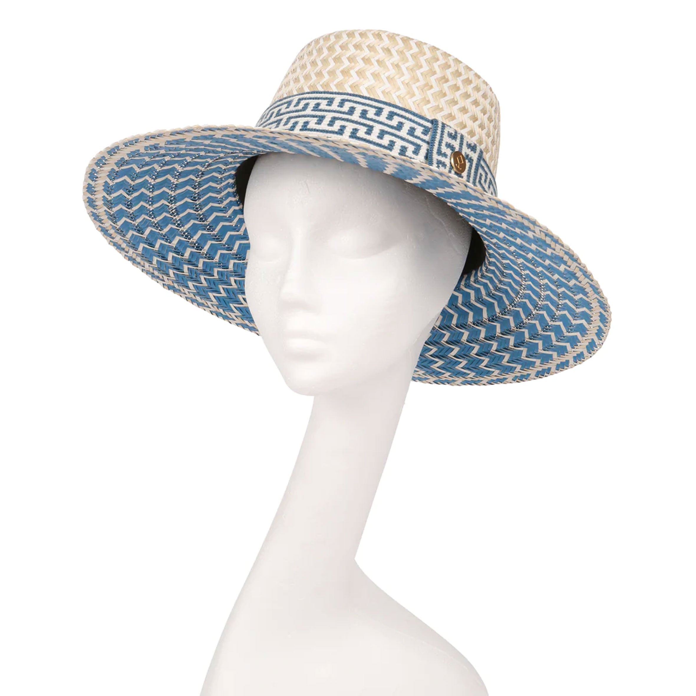 Jayla Hat - Natural & Blue Beanie for Women & Men - Soft Knit Winter Hat for Cold Weather, Outdoor Activities & Casual Wear