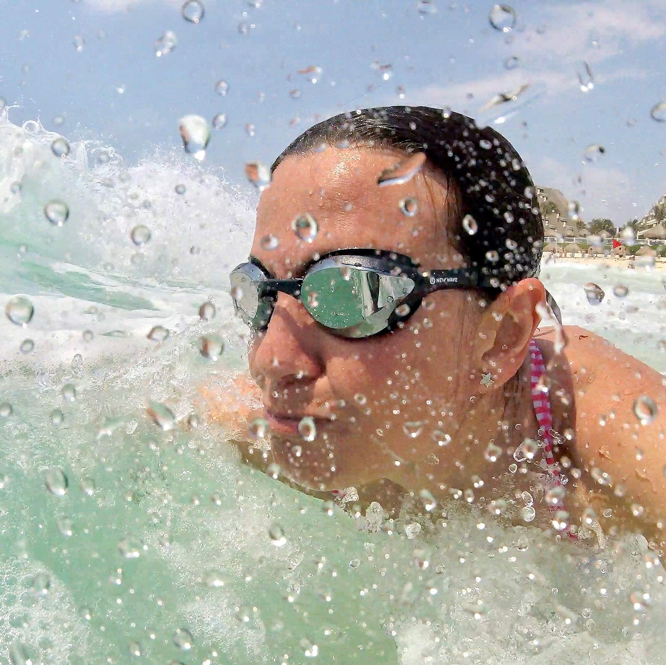 PVC Orange Swim Bubble & Silver Rush Swim Goggles Bundle - Perfect for Kids Swimming Lessons, Pool Safety, and Water Play