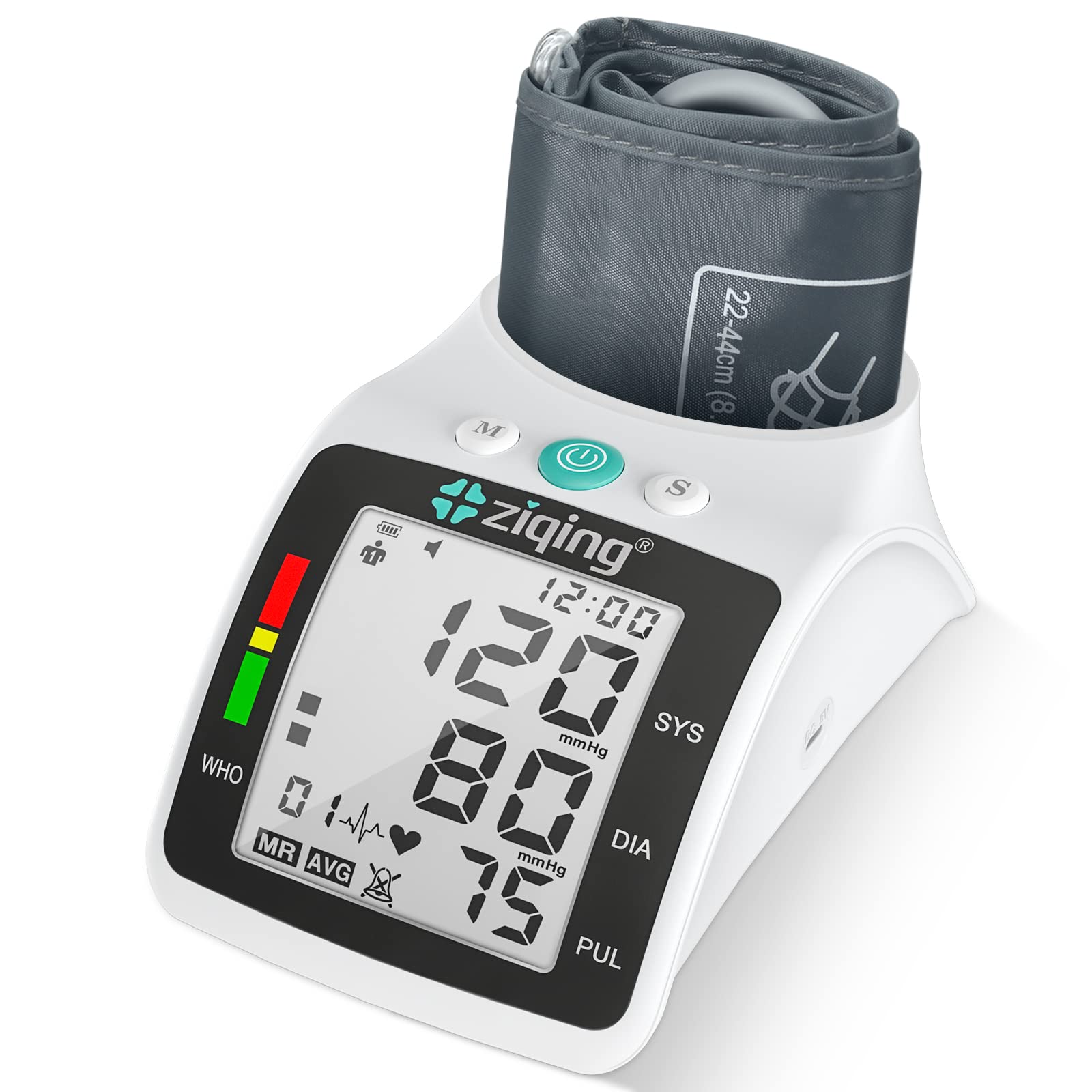 ZIQING Automatic Blood Pressure Monitor with Large LCD Display - Adjustable Arm Cuff (8.7