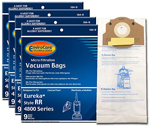 EnviroCare Replacement Micro Filtration Vacuum Cleaner Dust Bags - 36 Pack for Eureka Style RR Uprights | HEPA Filter Bags for Allergen Reduction | Perfect for Pet Hair, Dust Mites & Home Cleaning