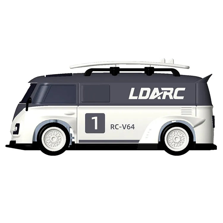 LDARC V64 Racing Van 1:64 Scale 2.4GHz RWD Remote Control RC Car with 4 Interchangeable Color Shells - High Speed Mini RC Vehicle for Kids & Adults, Perfect for Indoor Racing & Collectible Display