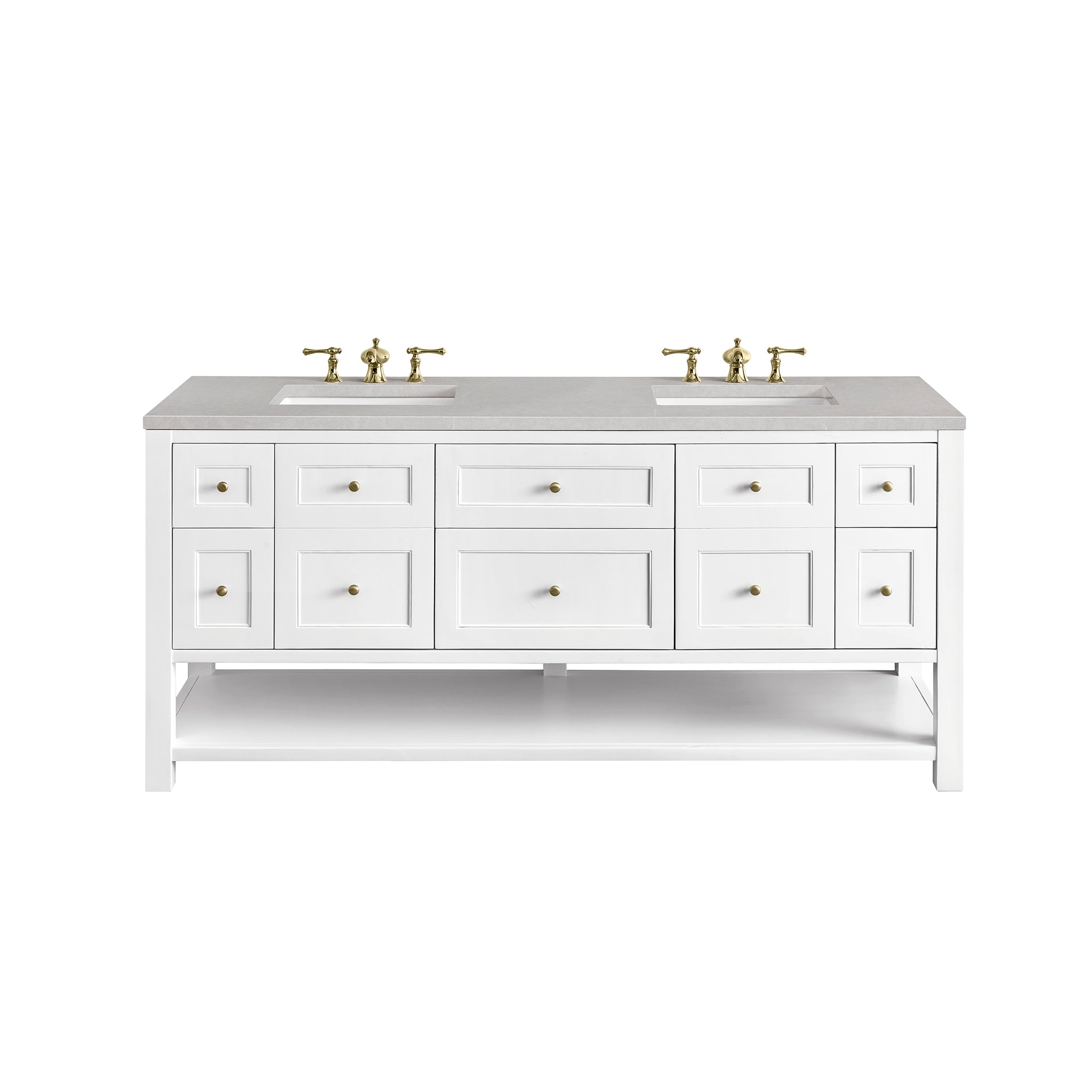 Breckenridge 72-Inch Double Vanity with 3CM Eternal Serena Top in Bright White – Perfect for Master Bathroom & Luxury Home Renovation