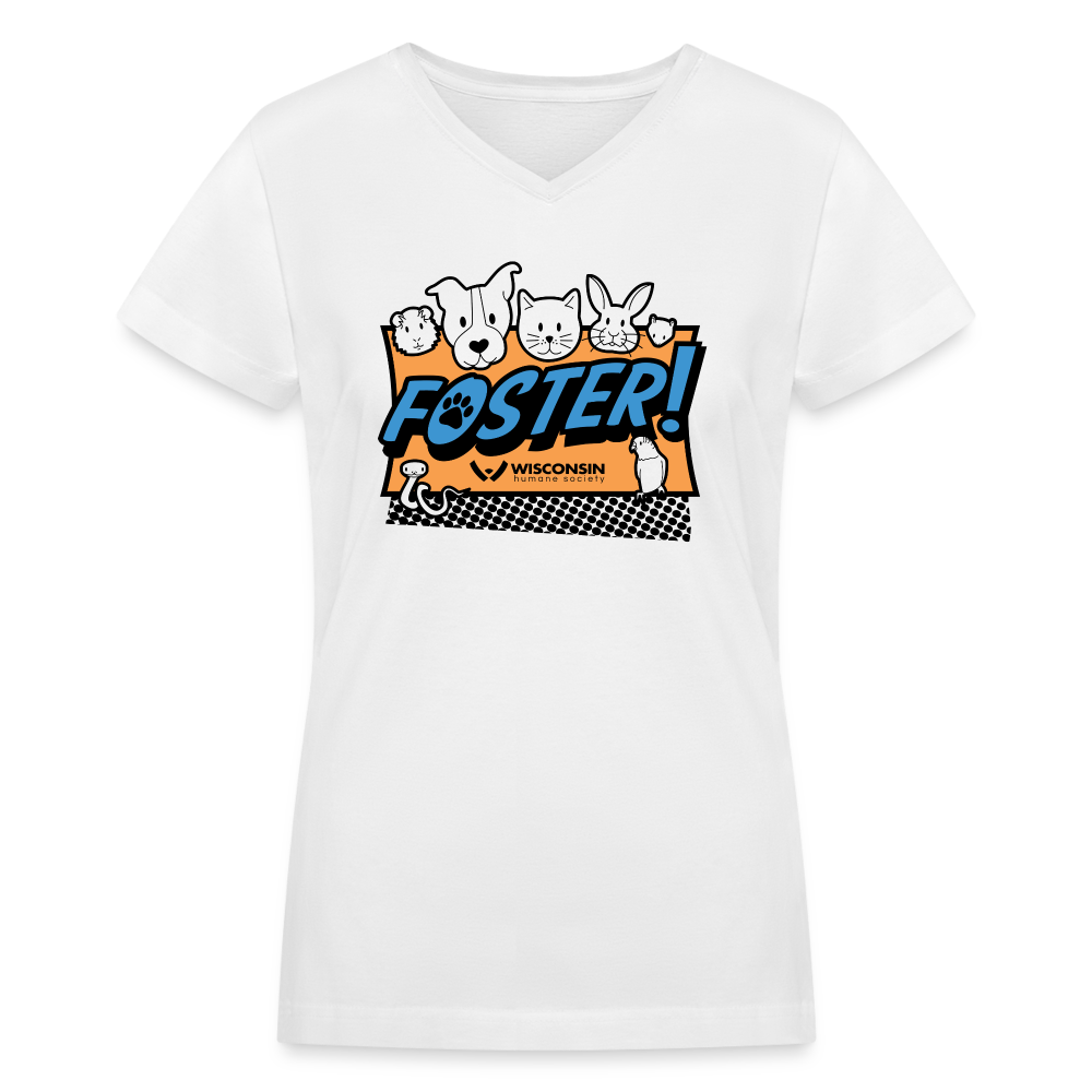 Foster Logo Contoured V-Neck T-Shirt for Men - Comfortable Cotton Tee for Casual Wear, Street Style & Everyday Outfits