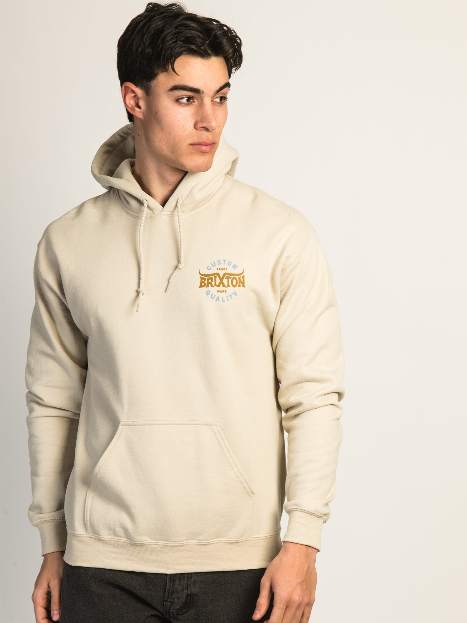 Brixton Gibson Pullover Hoodie for Men - Comfortable Cotton Fleece Sweatshirt with Kangaroo Pocket | Perfect for Casual Wear, Gym, and Outdoor Activities