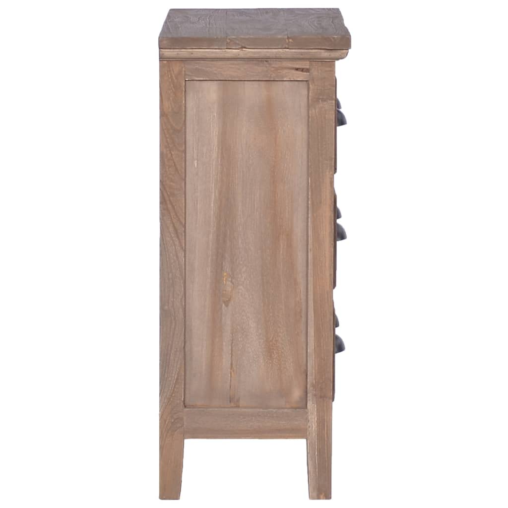 SKM 23.6 Inch Solid Teak Wood Sideboard with 3 Drawers - 11.8x29.5 Inches, Modern Storage Cabinet for Living Room, Dining Room, or Bedroom Organization