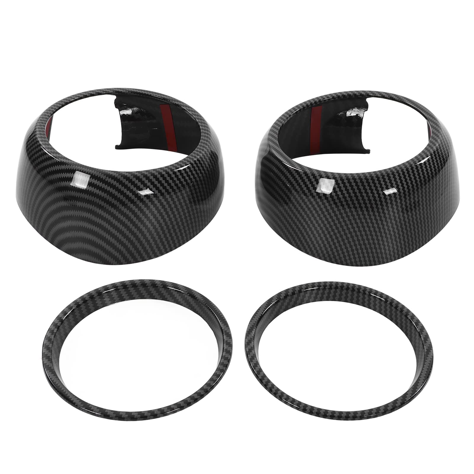 4pcs Carbon Fiber Style Door Speaker Cover Trim for Cooper Hatchback F55 F56 F57 (2014-2021) - Premium Loudspeaker Decorations & Midrange Speaker Trims - Perfect for Car Audio Upgrade & Interior Customization