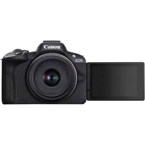Canon EOS R50 Mirrorless Digital Camera with RF-S 18-45mm f/4.5-6.3 IS STM Lens (Black) - Perfect for Vlogging, Travel Photography & Content Creation
