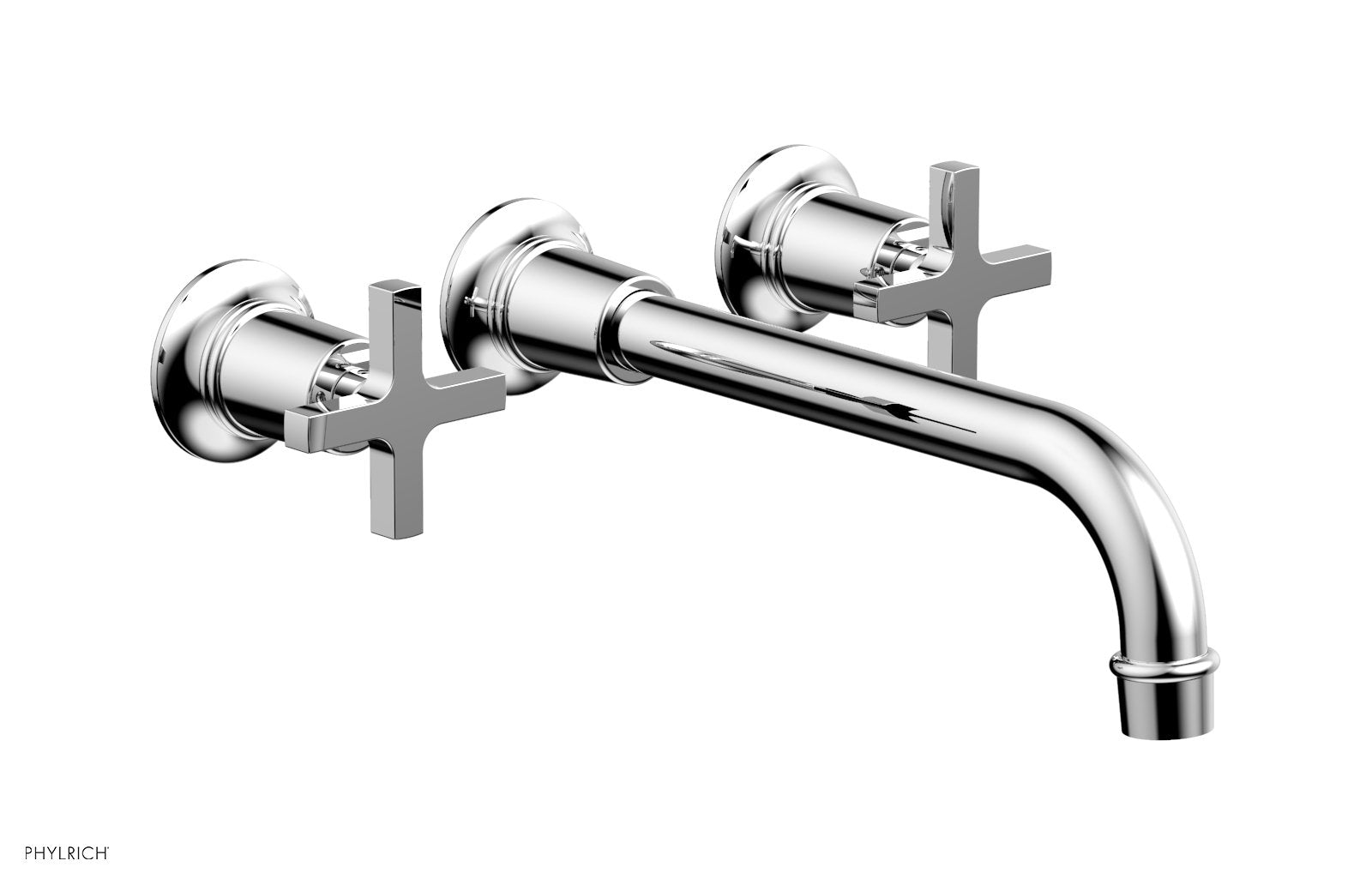 HEX MODERN Wall Mounted Lavatory Faucet Set with 10-Inch Spout and Cross Handles - Model 501 13 10 - Perfect for Bathroom Vanity, Powder Room & Modern Home Decor