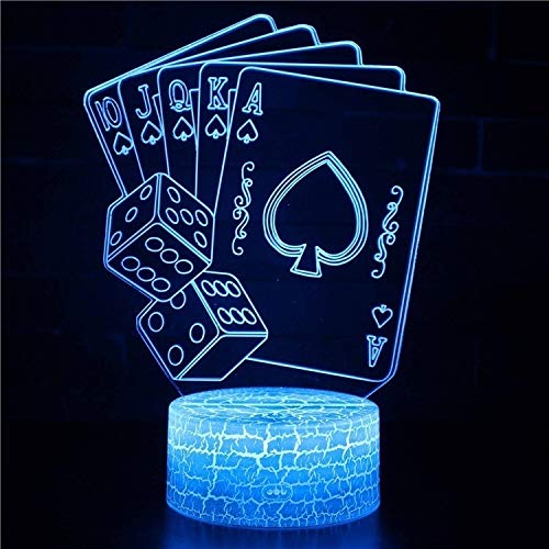 SZG Touch LED Poker Desk Lamp - Rainbow Horse Night Light for Home, Bedroom, Office & Gaming Room Decor - Creative Table Lamp Gift for Poker Lovers & Gamers