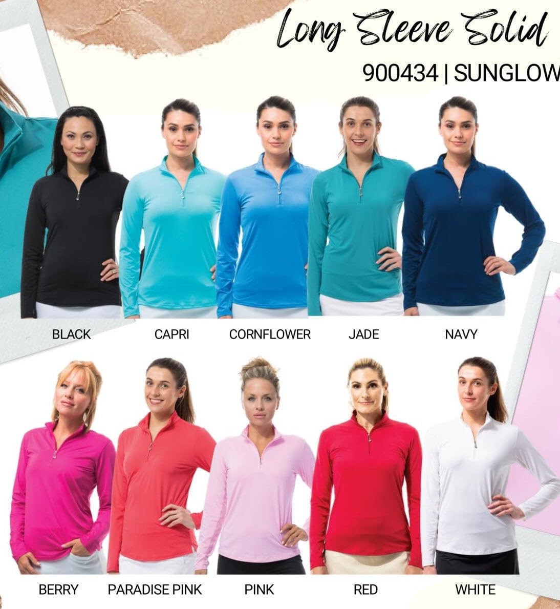 SanSoleil Women's UPF 50+ Sun Protection Long Sleeve Mock Neck Zip-Up Shirt - Perfect for Hiking, Beach & Outdoor Activities