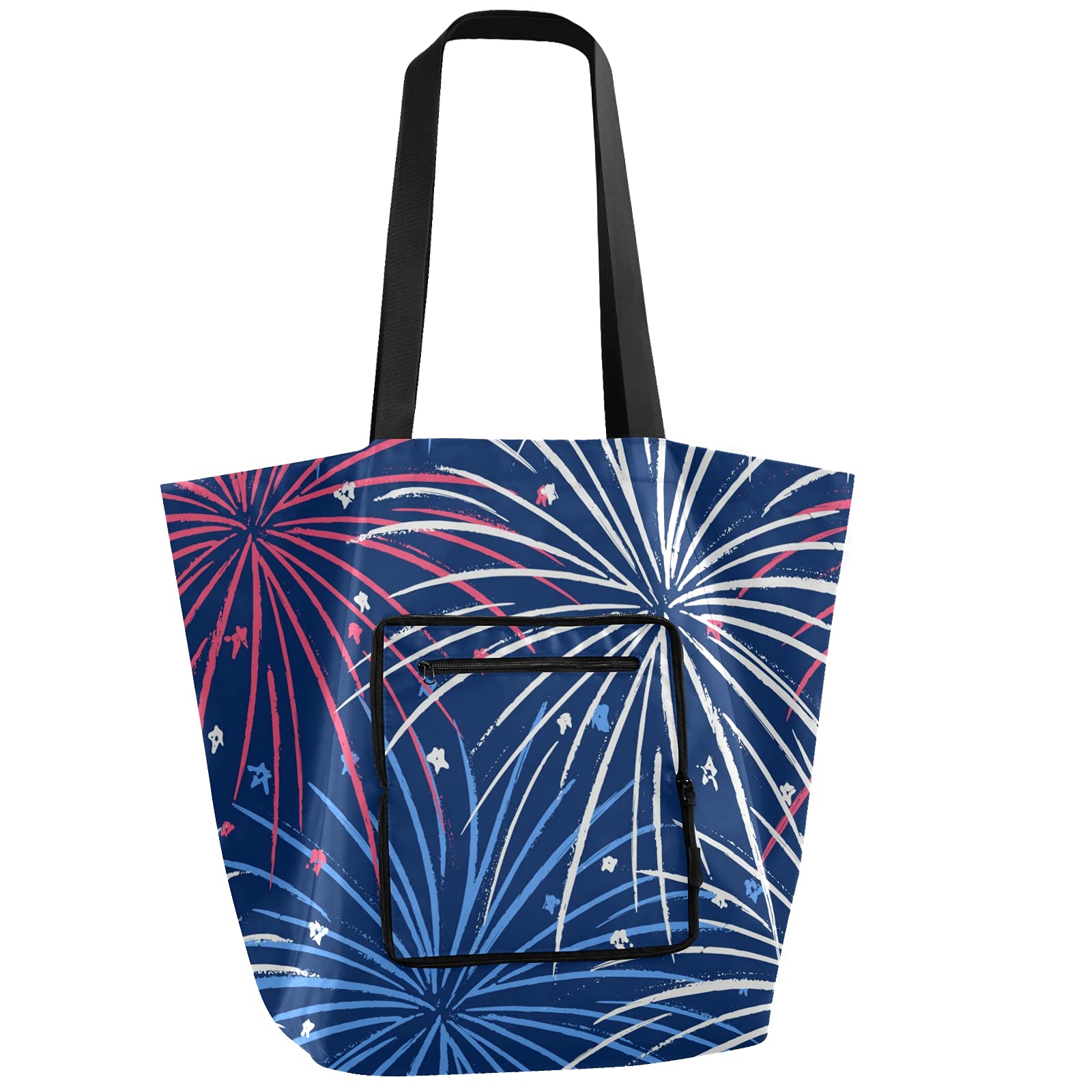 Patriotic Fireproof Reusable Grocery Bag - 44lbs Foldable Tote for Shopping & Picnics