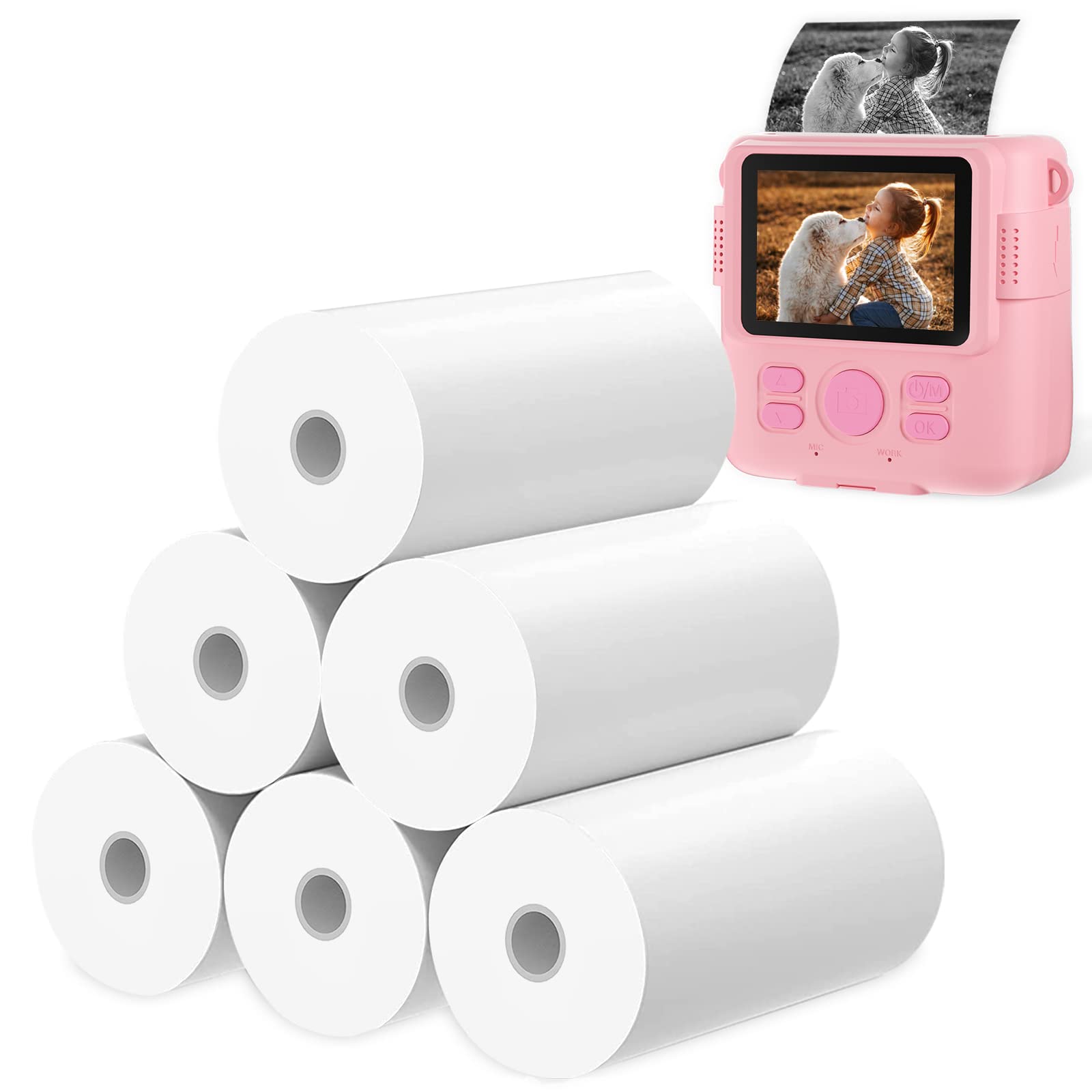 6 Rolls Thermal Print Paper for Kids Instant Print Camera - HD Portable Refill Paper for DIY Photos, School Projects & Party Favors