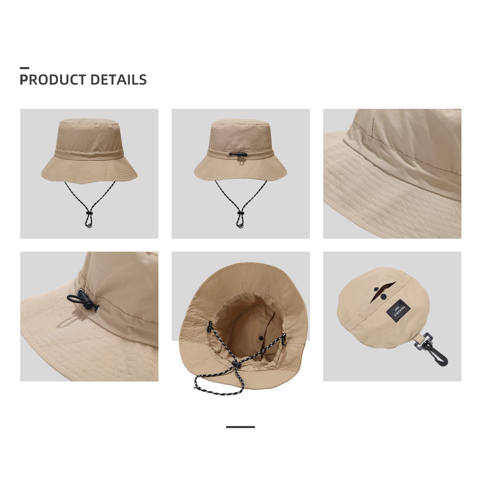Laoyemen Bucket Hats for Men & Women - Packable Waterproof Sun Hat for Outdoor Activities, Hiking, Fishing & Safari - UV Protection Wide Brim Hat for Beach, Camping & Summer Travel