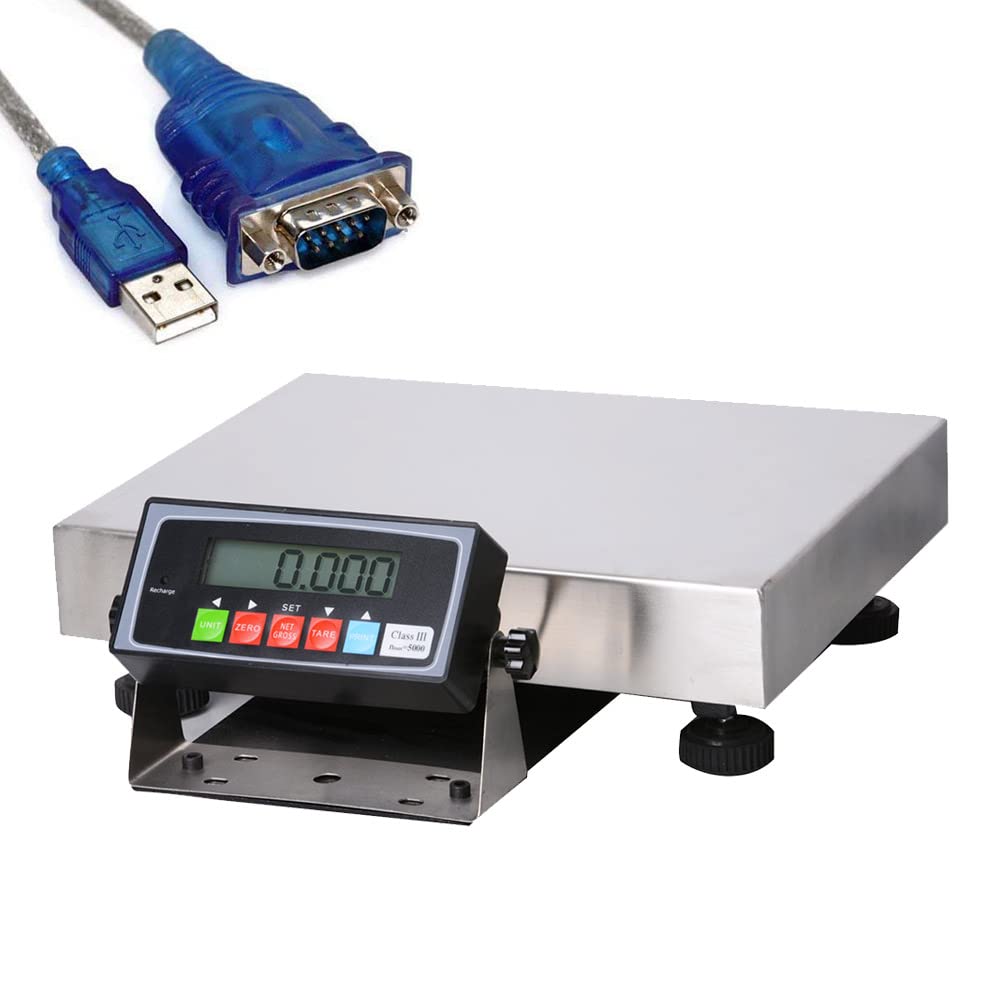 **Stainless Steel Bench Scale for Kitchen & Restaurant - 130lb Capacity, 0.002lb Accuracy, USB Powered - Perfect for Weighing Food, Pizza, Ingredients & Commercial Use**
