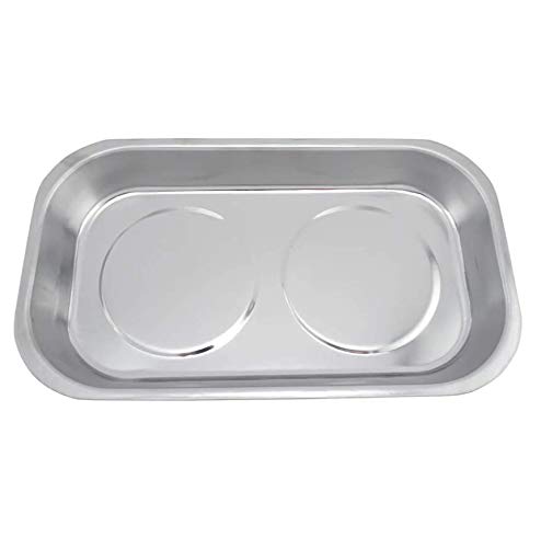 Edward Tools 9.5” Large Heavy Duty Stainless Steel Magnetic Parts Tray - Extra Strong Magnet for Screws, Nuts, Bolts & Small Tools - Ideal for Mechanics, DIY Projects & Workshop Organization