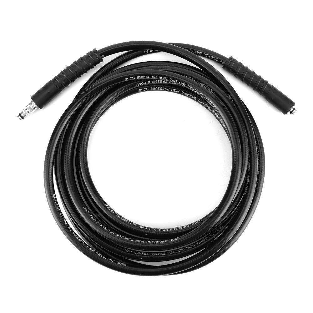 KIMISS 40MPa/5800PSI High Pressure Washer Hose - 15M Black Heavy Duty Water Cleaning Pipe for K Series Pressure Washers & Trigger Guns - Perfect for Car Washing, Home Cleaning & Outdoor Use