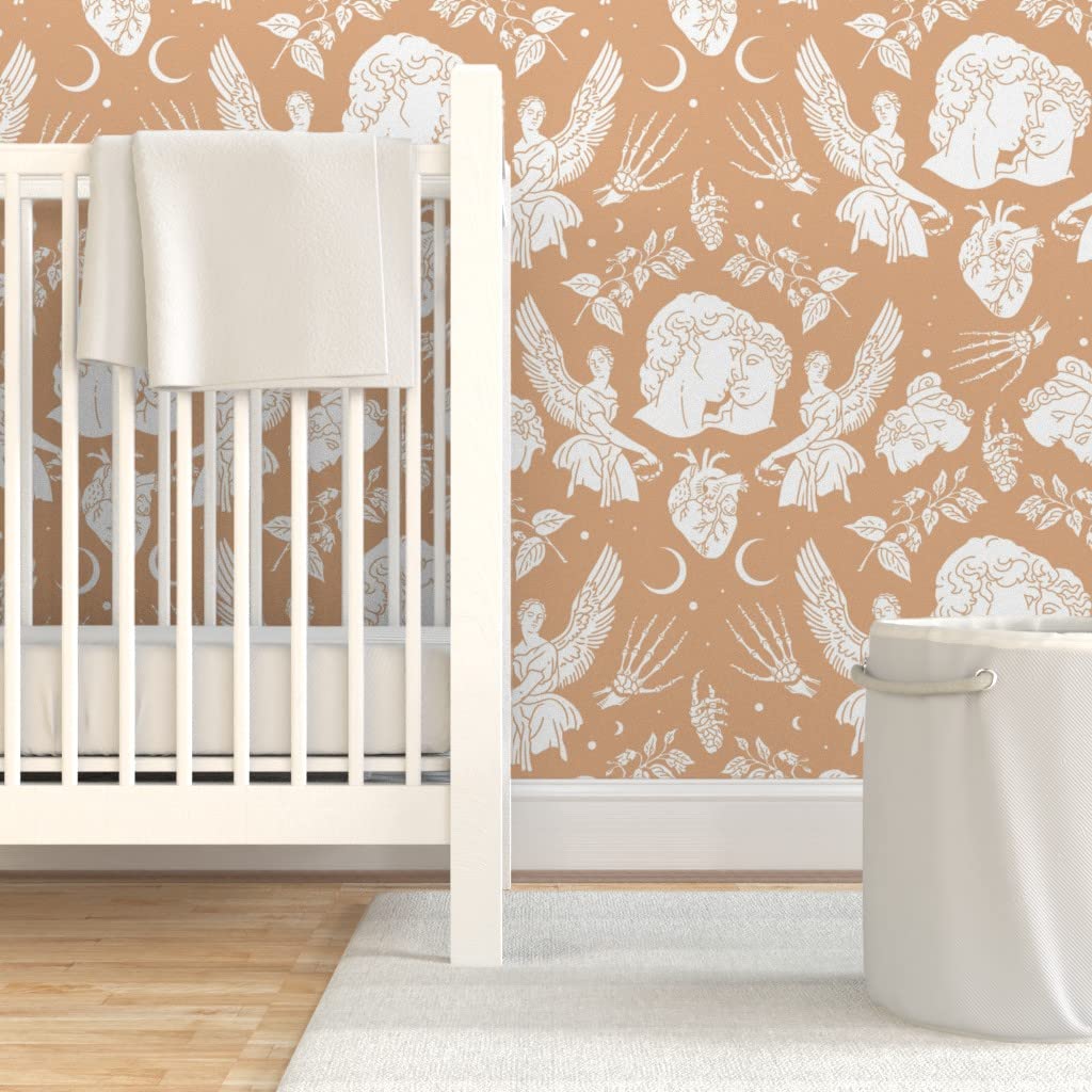 Peel & Stick Removable Wallpaper Swatch - Anatomy Love Elegant Romantic Greek Valentine's Day Custom Wallpaper by Spoonflower | Perfect for Bedroom, Nursery, Home Office & DIY Decor