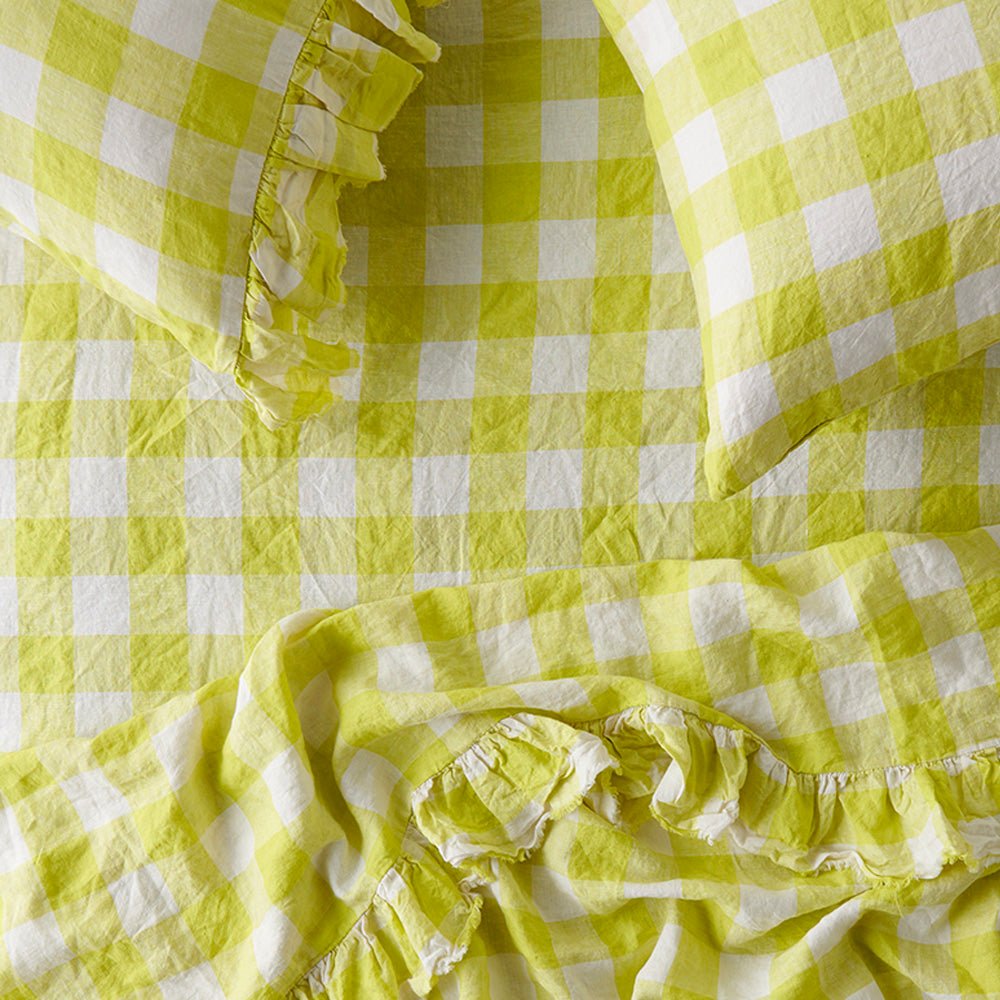 Premium Limoncello 100% Linen Fitted Sheet - Breathable & Hypoallergenic Bedding for All Seasons - Perfect for Master Bedrooms, Guest Rooms & Vacation Homes