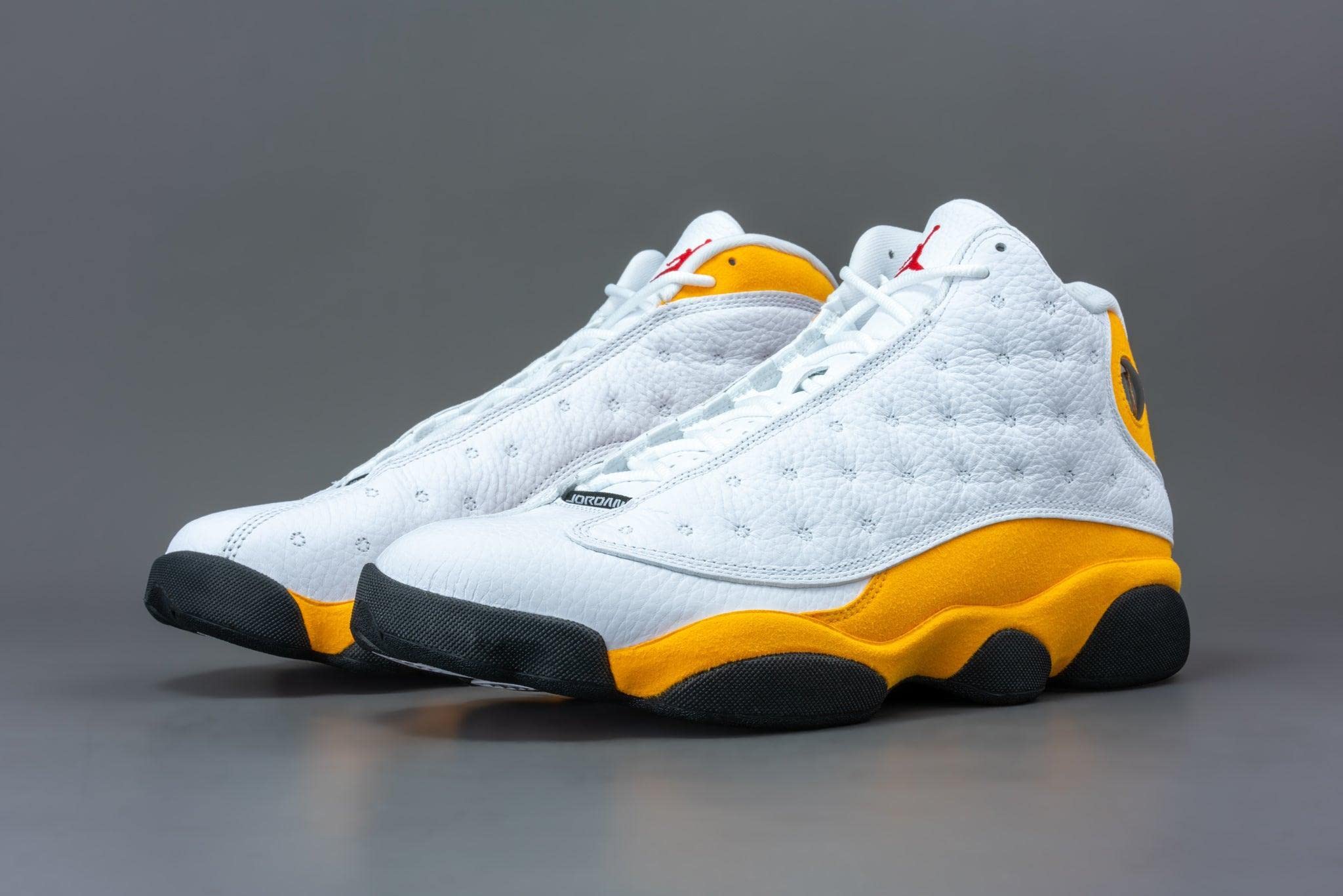 Jordan Men's Air 13 Retro Sneakers 414571-167 Del Sol - Size 8 White/Blue Basketball Shoes for Casual Wear & Street Style