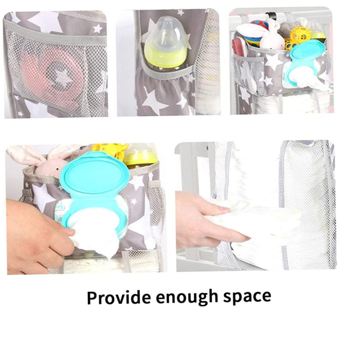 Hanging Diaper Caddy Organizer with Multiple Pockets - Baby Nursery Storage for Diapers, Wipes & Essentials - Changing Table Organizer for Home & Nursery - Perfect for Diaper Changing Stations & Baby Care Organization