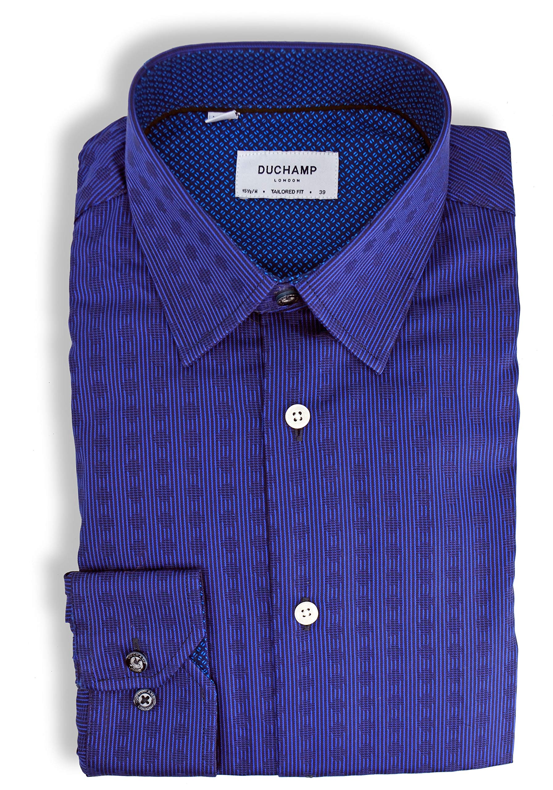 Duchamp London Men's Printed Dress Shirt | Stylish Formal & Business Attire | Perfect for Office, Weddings & Special Occasions