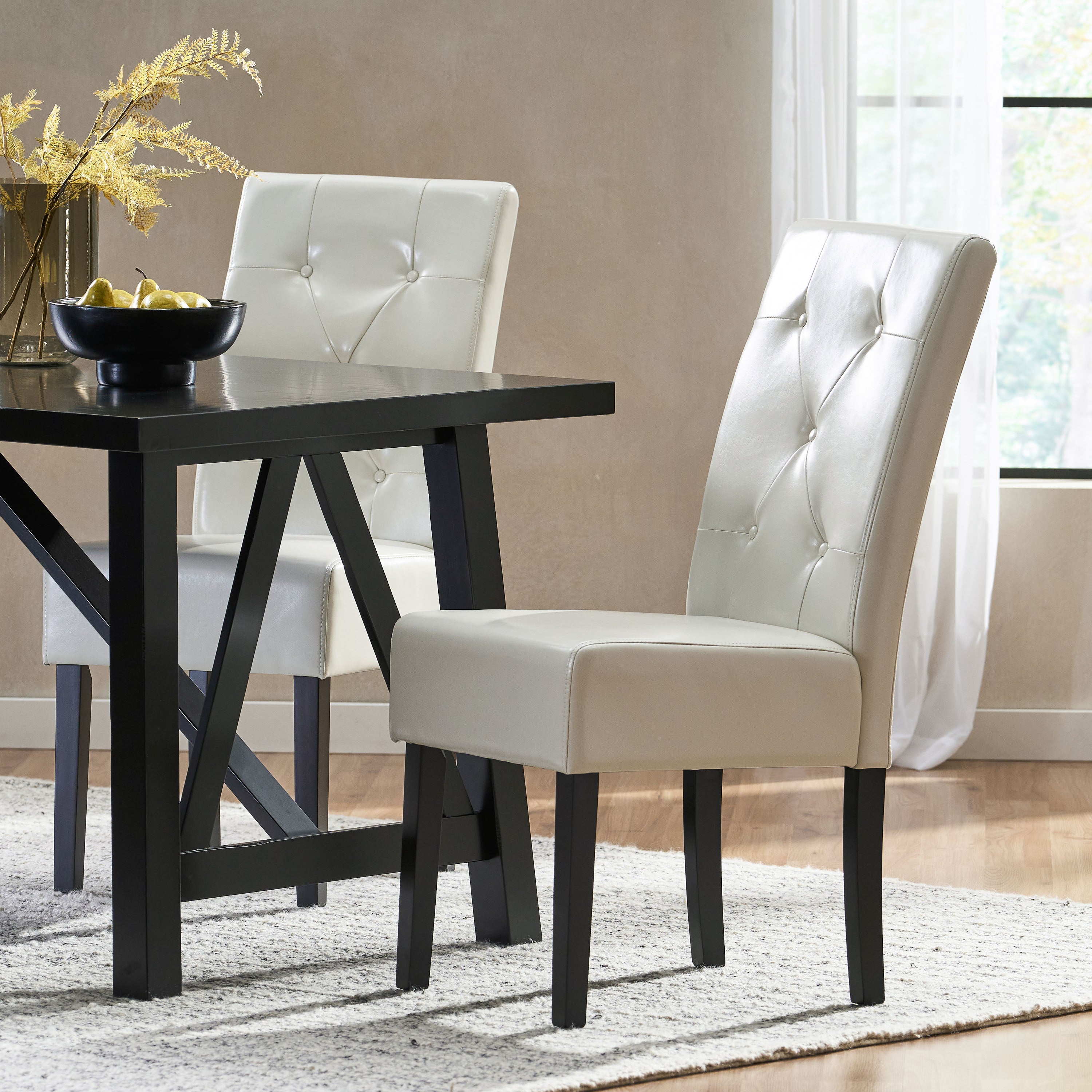 CARTER 5 Tufted KD Dining Chair - Modern Upholstered Kitchen & Dining Room Chair for Home, Restaurant, and Office Use
