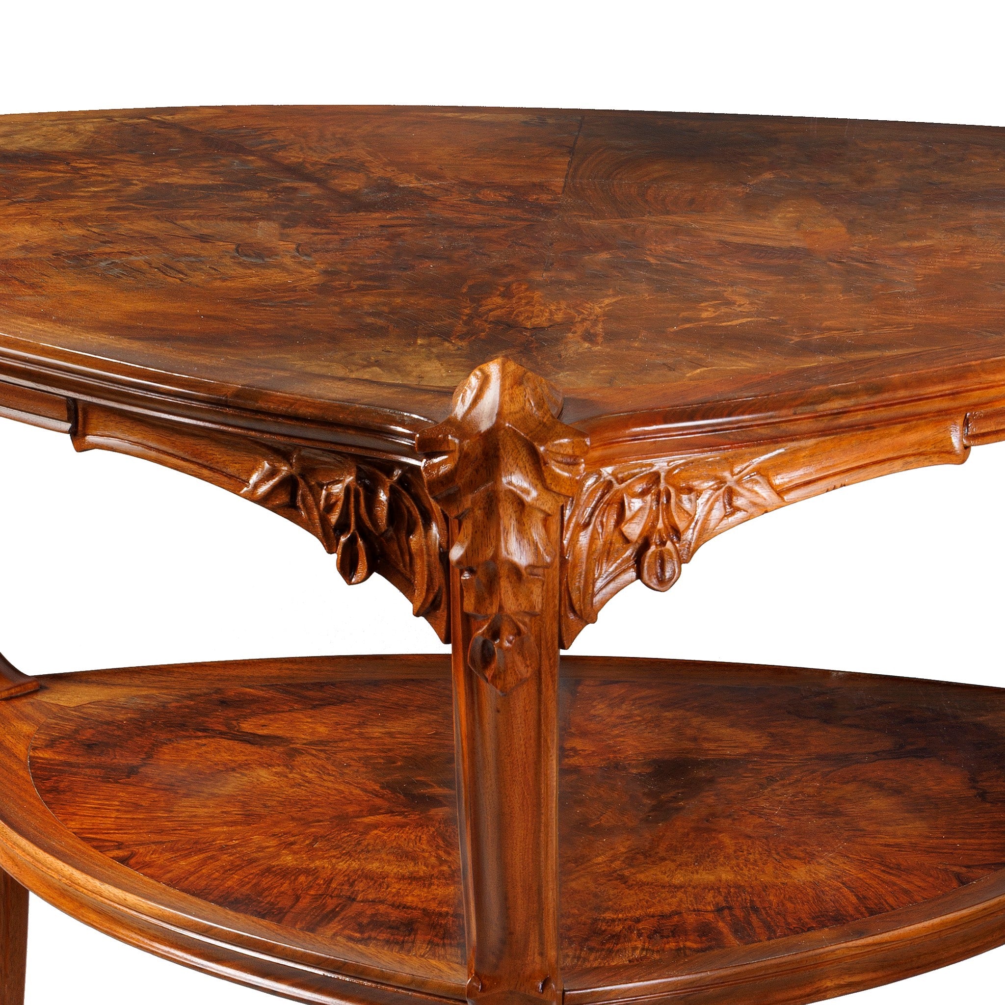 Lucien Lévy Dhurmer Expandable Two-Tier Card Table - Solomon Seal Design - Perfect for Game Nights, Dining & Small Space Living
