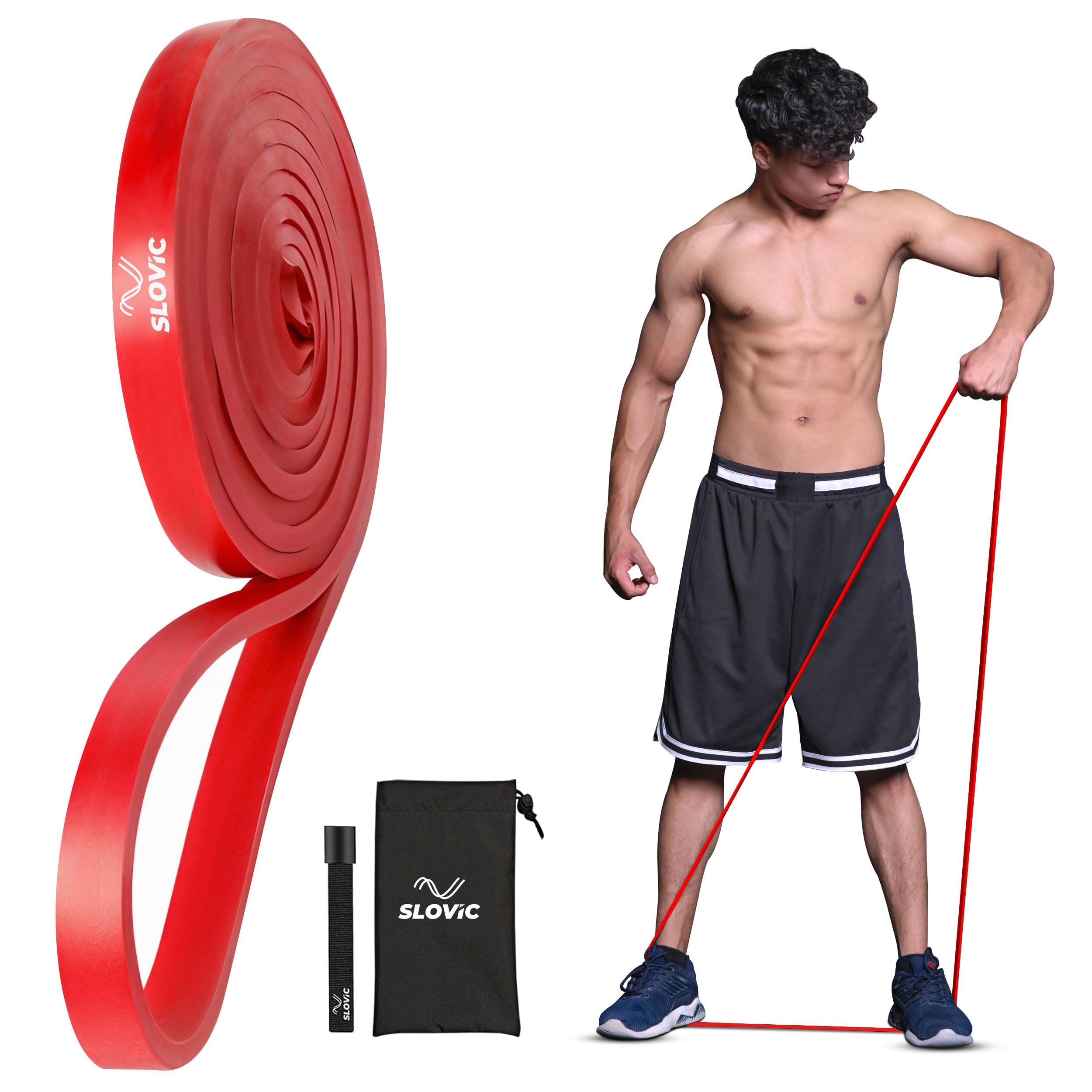 Slovic Resistance Bands Set for Workout - Heavy Duty Exercise Bands for Home Gym, Pull Ups, Stretching & Strength Training | Ideal for Men & Women | Perfect for Yoga, CrossFit & Physical Therapy