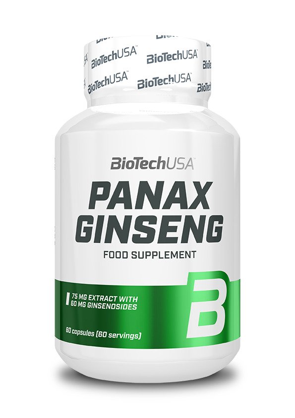 BioTechUSA Panax Ginseng Supplement - 60 Capsules for Energy, Focus & Immune Support - Natural Herbal Boost for Workouts, Study & Daily Wellness