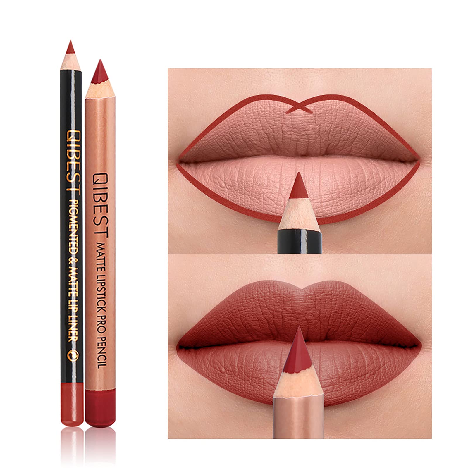 Mllkcao 3-in-1 Lipstick Pen & Lip Liner Set - Long Lasting Waterproof Moisturizing Makeup Kit for Women (Lipstick, Eyeliner, Eyebrow Pencil) - Perfect for Daily Makeup, Parties & Special Occasions