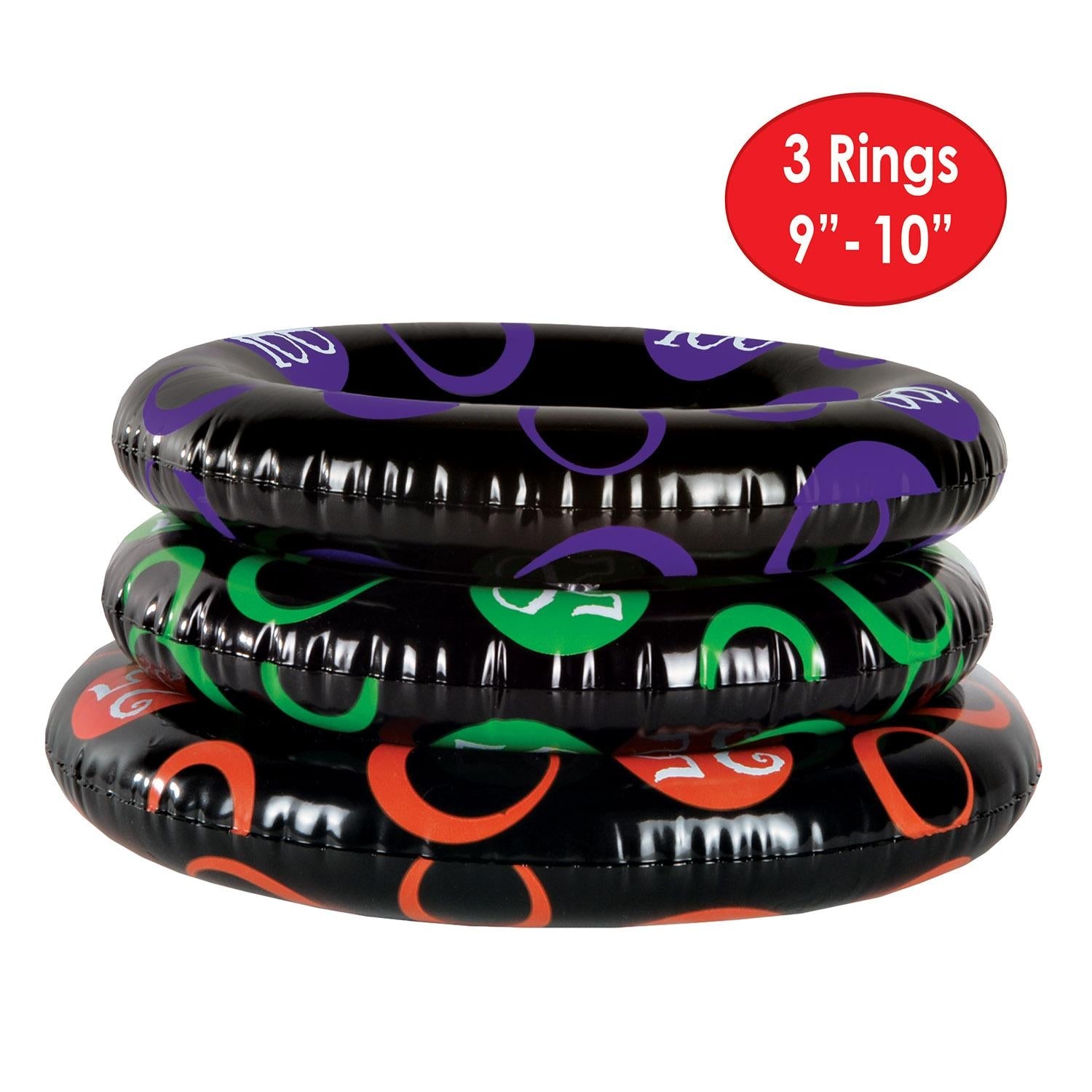 12 Pack Beistle Halloween Inflatable Witch Hat Ring Toss Game - Fun Outdoor Party Decorations for Halloween, Carnival & Backyard Gatherings