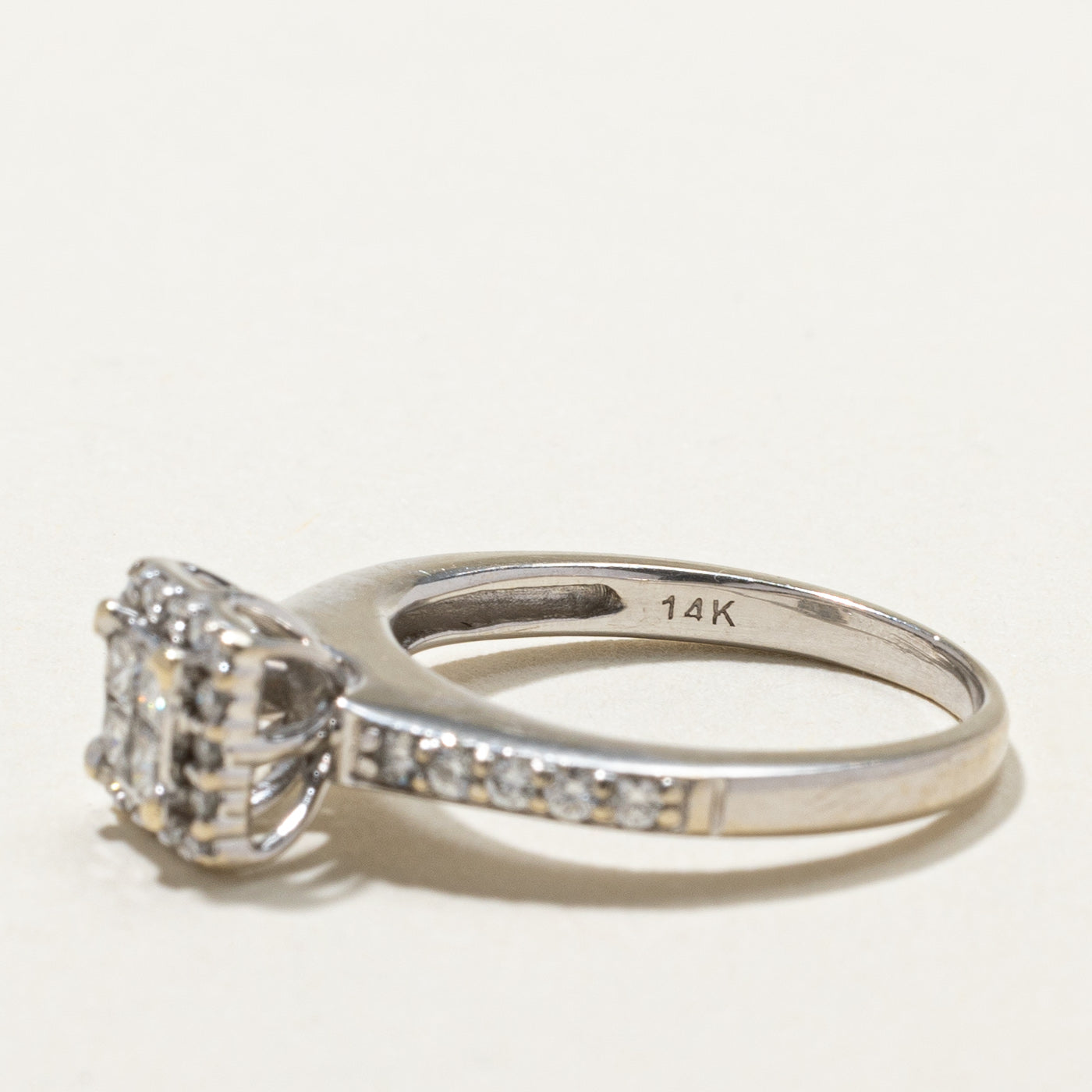 14K Illusion Set Diamond Wedding Ring Set | 0.24ctw & 0.30ctw | Size 4.5 | Elegant Bridal Jewelry for Engagement & Anniversary Gifts