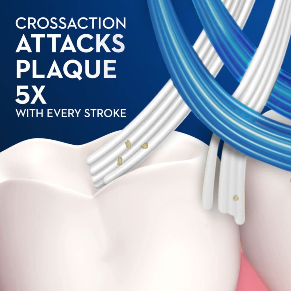 Oral-B CrossAction All-in-One Toothbrushes - Medium Bristles, Pack of 2 | Electric Toothbrush Replacement Heads for Deep Cleaning | Perfect for Travel & Daily Oral Care