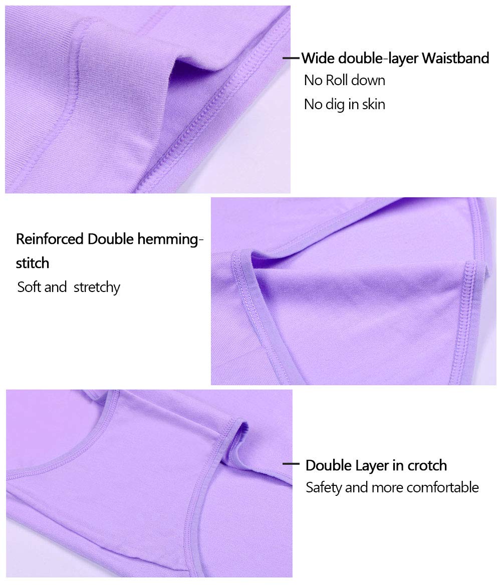 Women's Cotton Mid Waist Underwear - No Muffin Top Full Coverage Briefs - Breathable Ladies Panties & Lingerie Undergarments Multipack - Perfect for Everyday Wear, Workout & Sleep Comfort