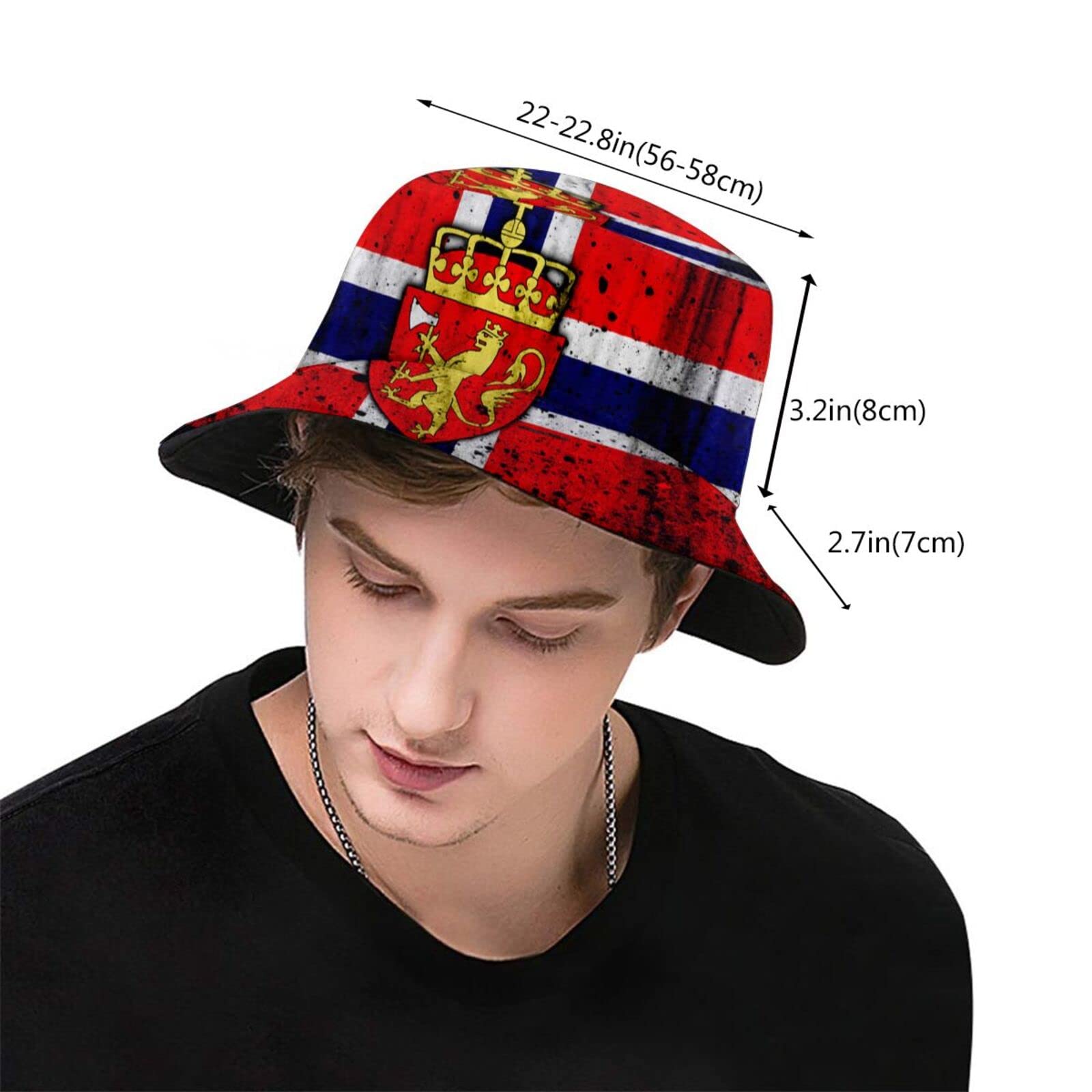Norway Flag Bucket Hat - Adjustable Fisherman Sun Hat for Men, Women & Kids - UV Protection for Outdoor Activities, Beach, Hiking & Travel