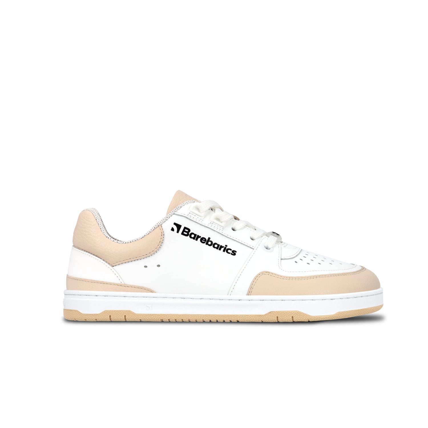 Barefoot Sneakers Barebarics Wave - White & Beige | Minimalist Zero Drop Shoes for Running, Walking & Gym | Lightweight & Flexible Barefoot Design