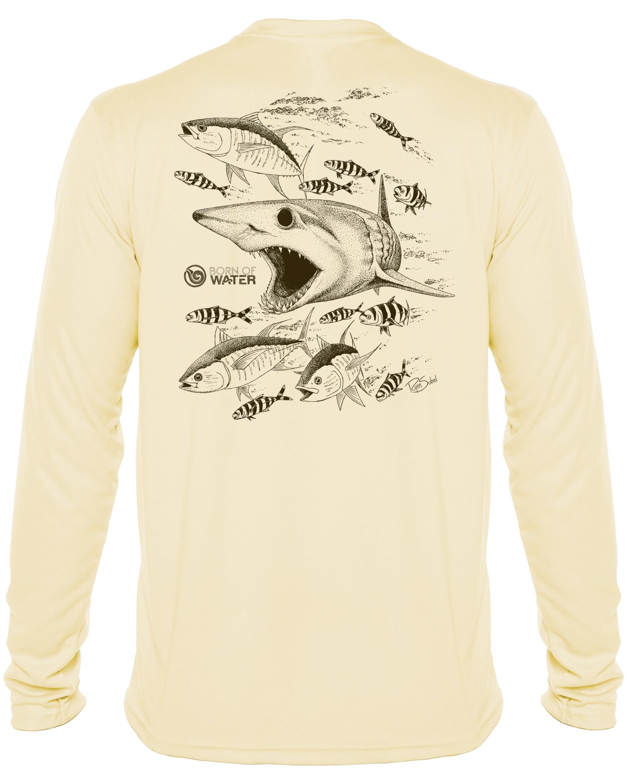 Mako Shark UV UPF+ 50 Long Sleeve Protection T-Shirt for Outdoor Adventures and Water Sports