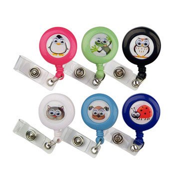 Retractable Badge Holder with Pop Eyes Callie The Cat Design - Perfect for Office ID Cards, Events, and Conventions