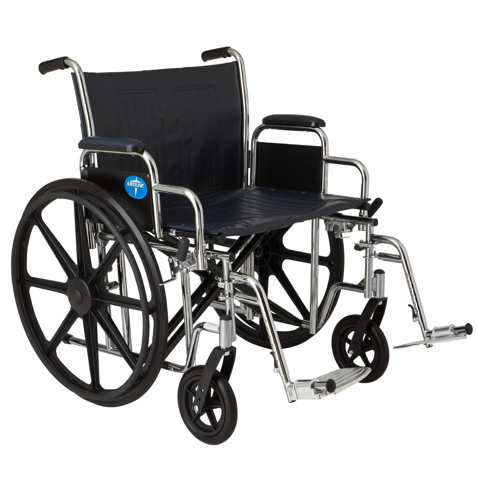 Medline Excel Extra-Wide Bariatric Wheelchair for Heavy Duty Adults & Seniors - 24