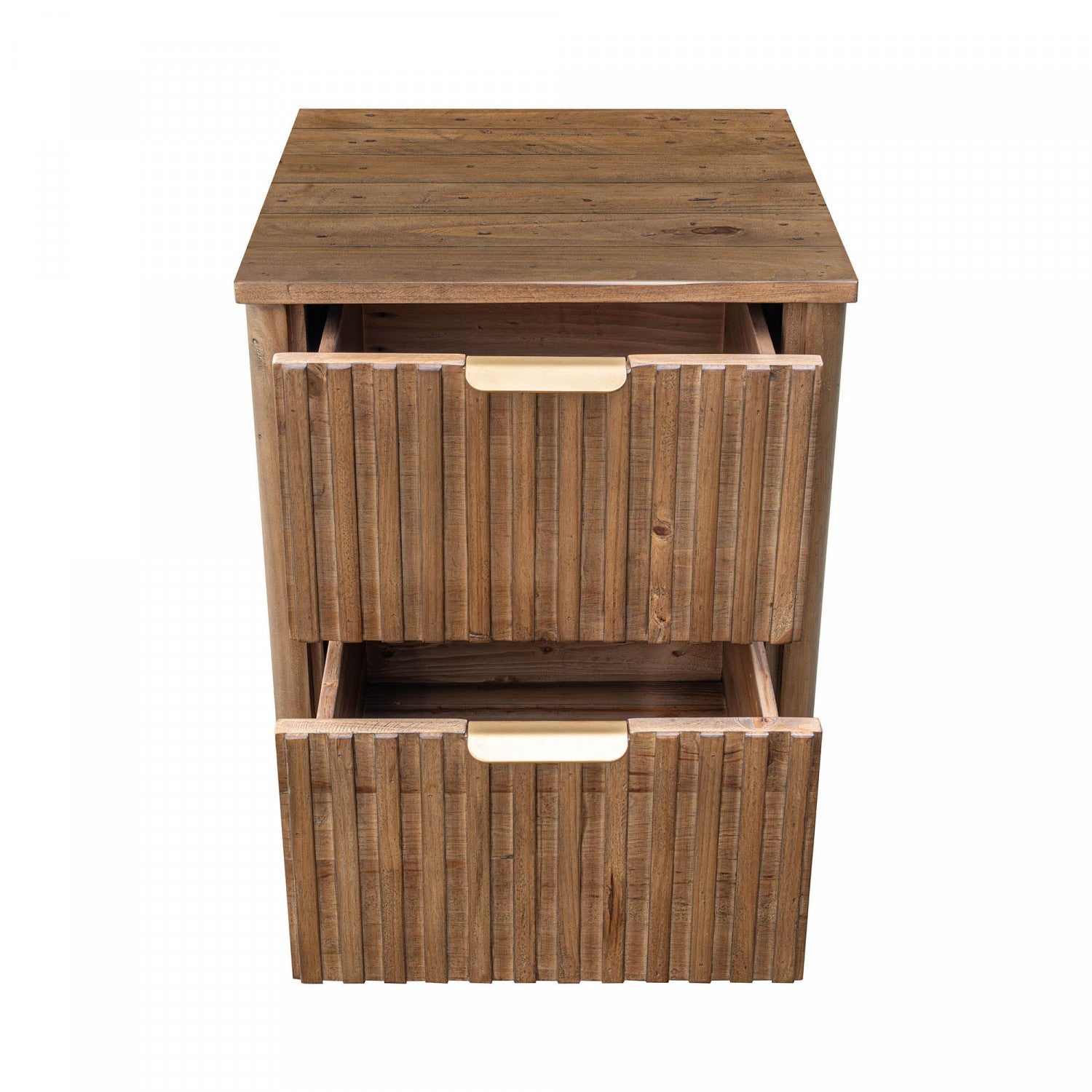 Branswell 2 Drawer Nightstand - Solid Wood Bedside Table with Storage, Brown Finish | Perfect for Bedroom, Guest Room, or Small Space Organization