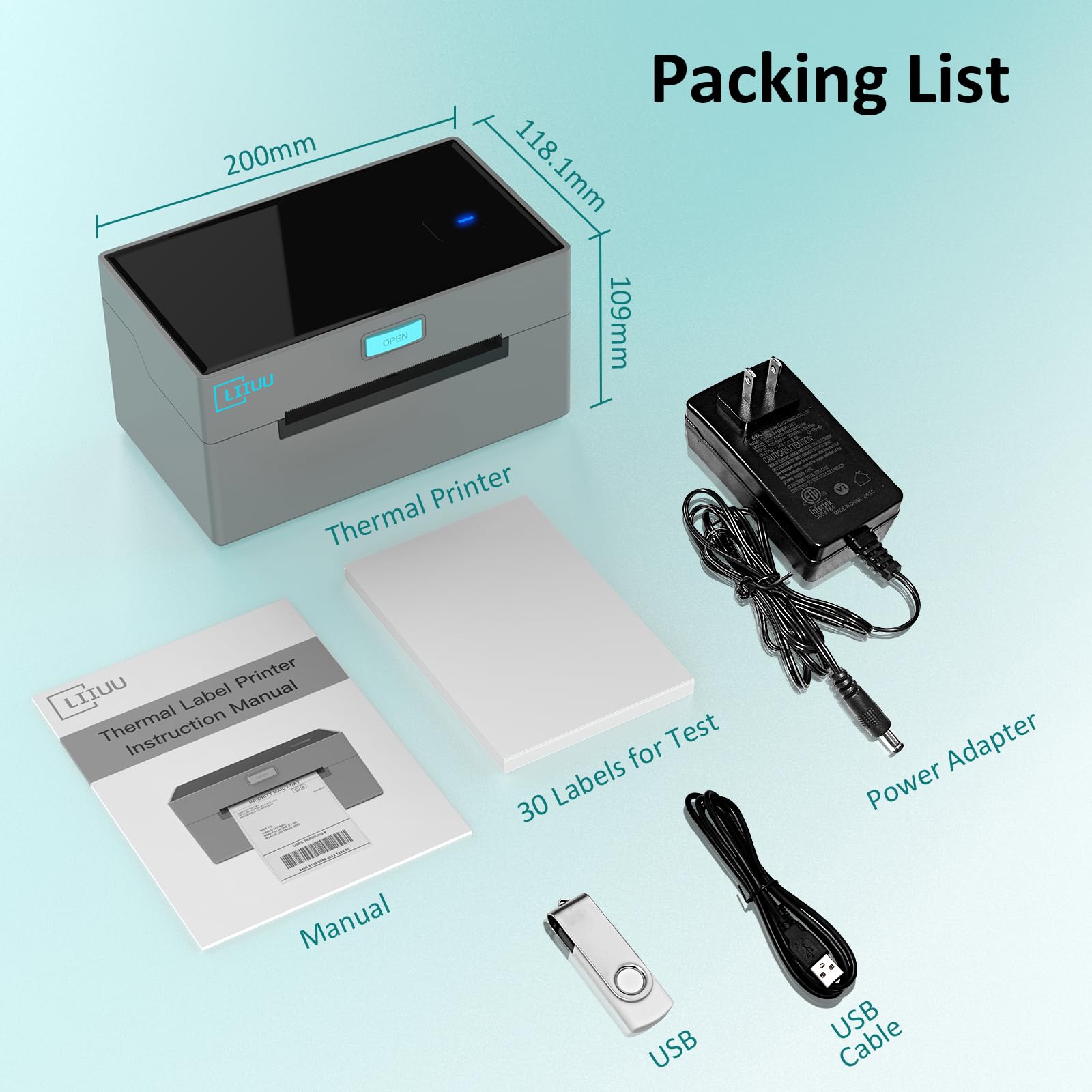 Bluetooth Thermal Shipping Label Printer 4x6 - Wireless Label Maker for iOS, iPhone, iPad, Android, Mac & Windows - Compatible with Amazon, eBay, Shopify, Etsy, USPS, UPS - Perfect for Home Businesses & E-commerce Shipping