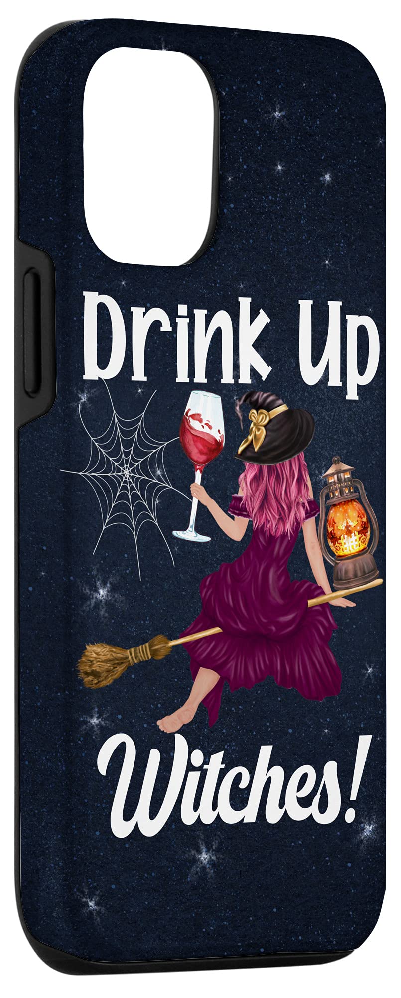 Funny Witch with Big Wine Glass Halloween Phone Case for iPhone 12/12 Pro - Perfect for Halloween Parties, Costume Events & Spooky Celebrations