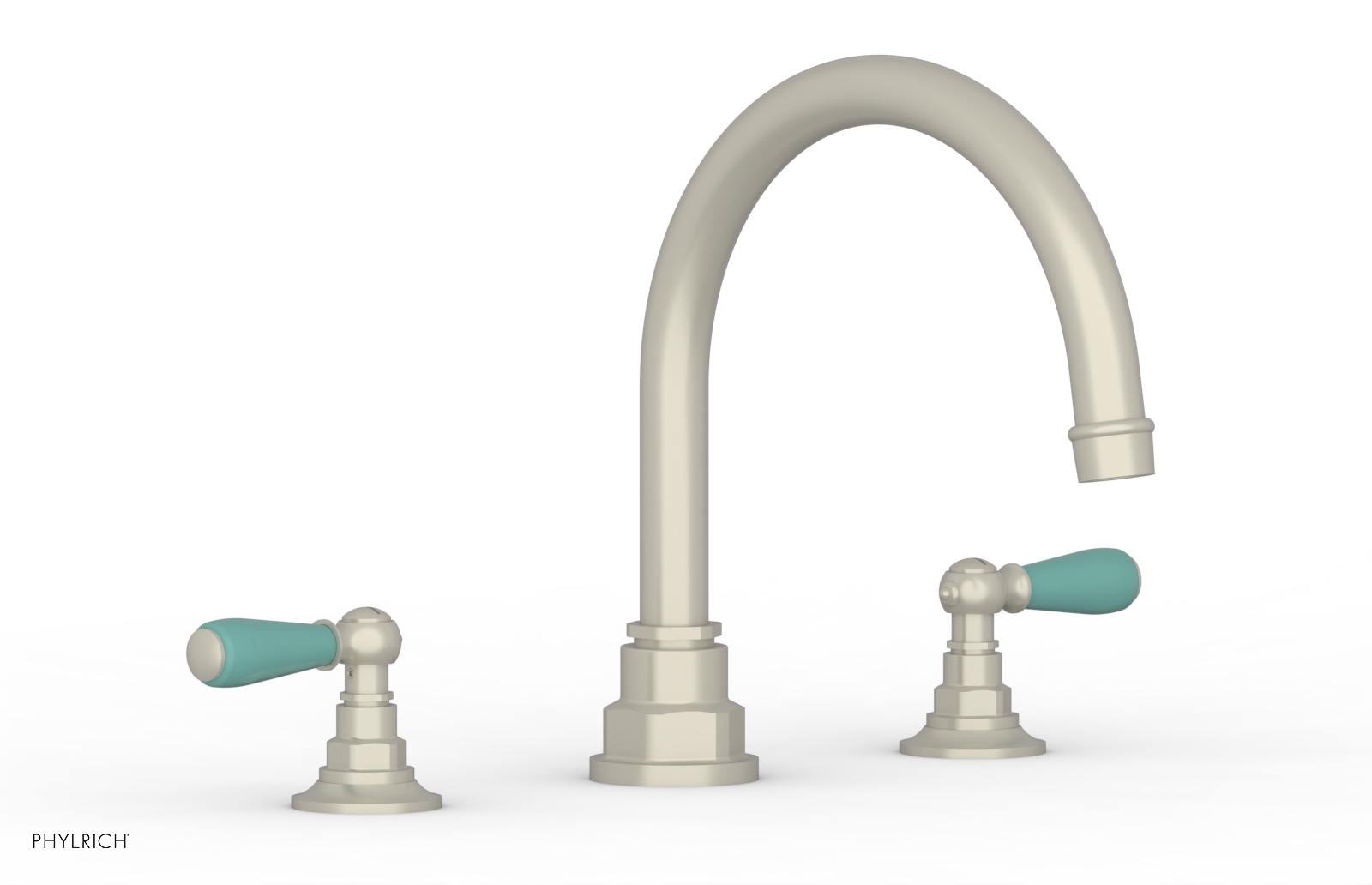 Jamestown Deck Tub Set with Lever Handles & Turquoise Accents - 41