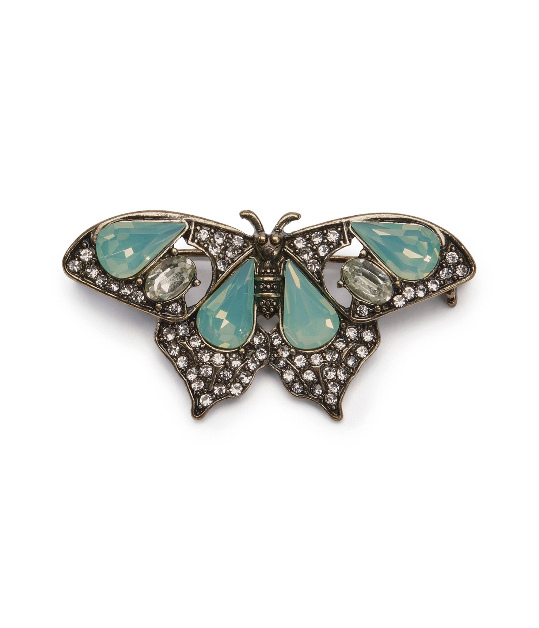 Light Green Opal Butterfly Brooch Pin - Elegant Jewelry for Women, Vintage Style Accessory for Dresses, Jackets & Special Occasions